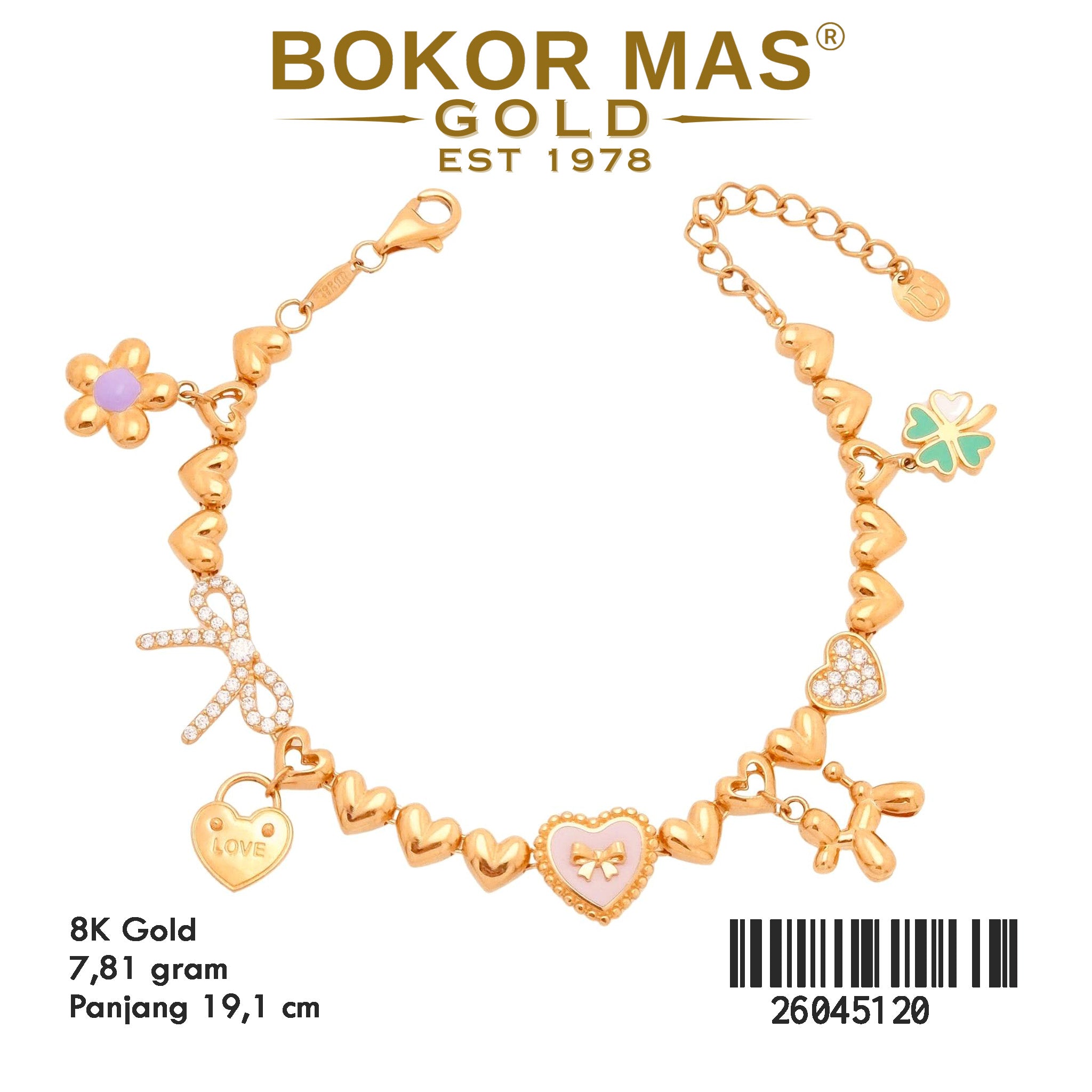 Gelang Rantai Model Hati Mainan Cat - 26045120 - 8K