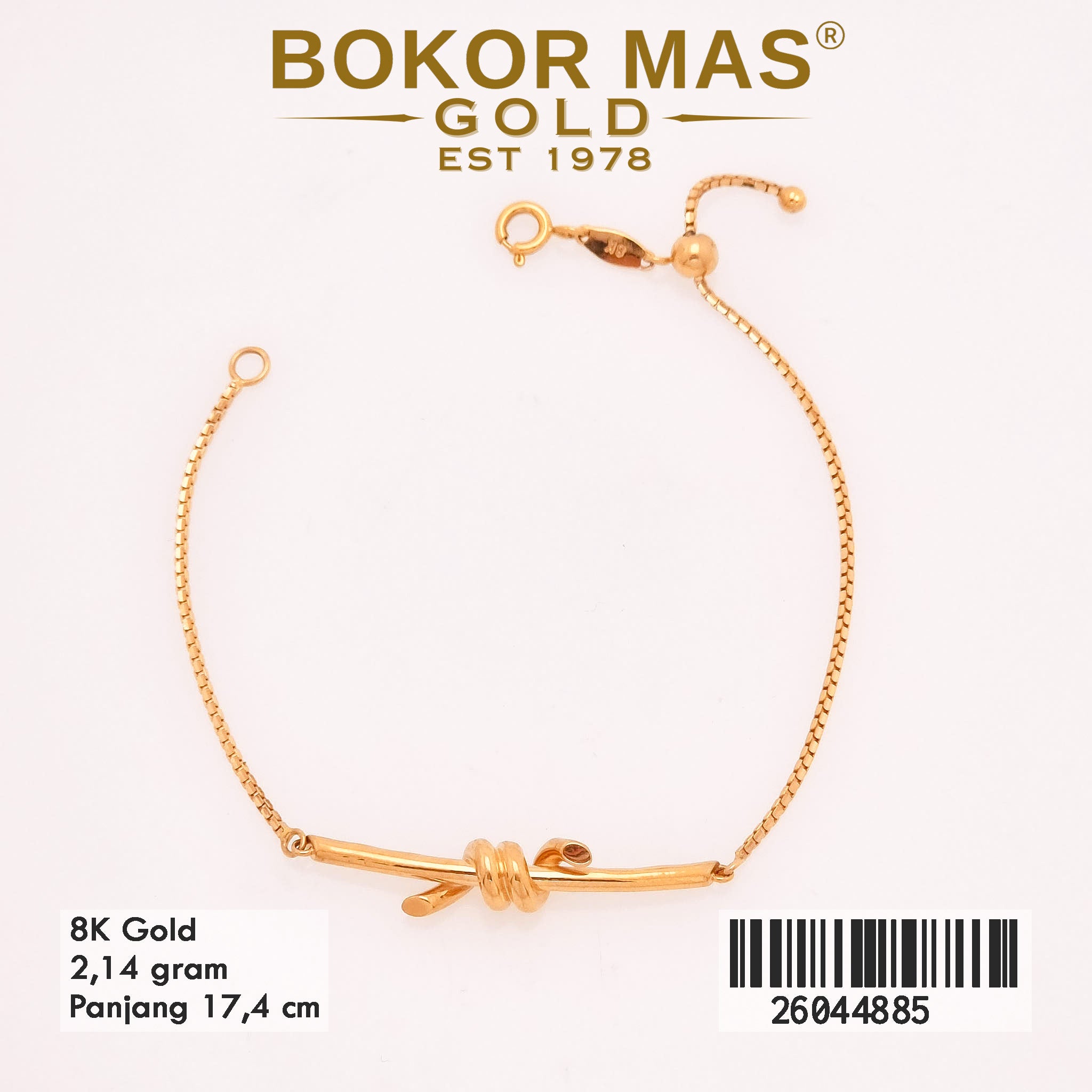 Gelang Rantai Itali Santa Serut Model Simpul - 26044885 - 8K