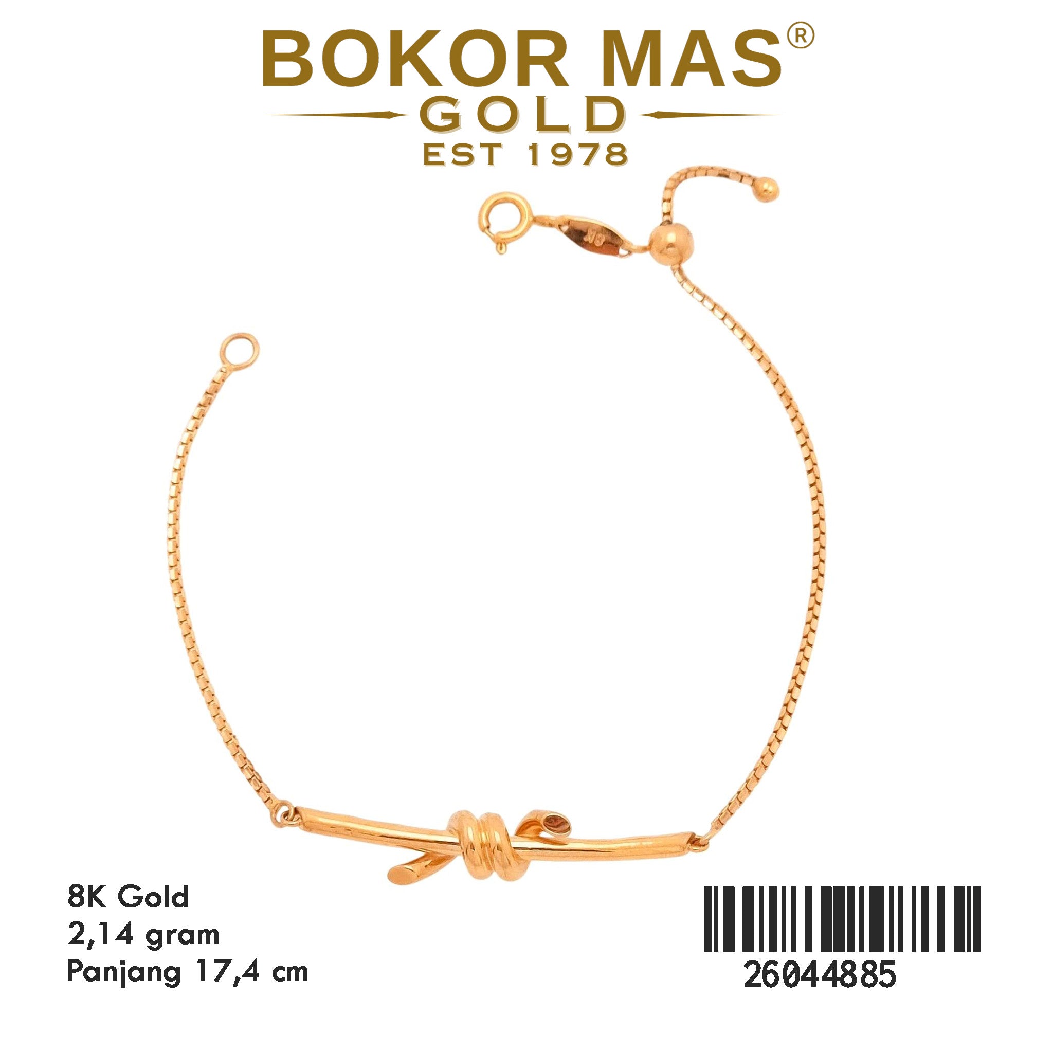 Gelang Rantai Itali Santa Serut Model Simpul - 26044885 - 8K