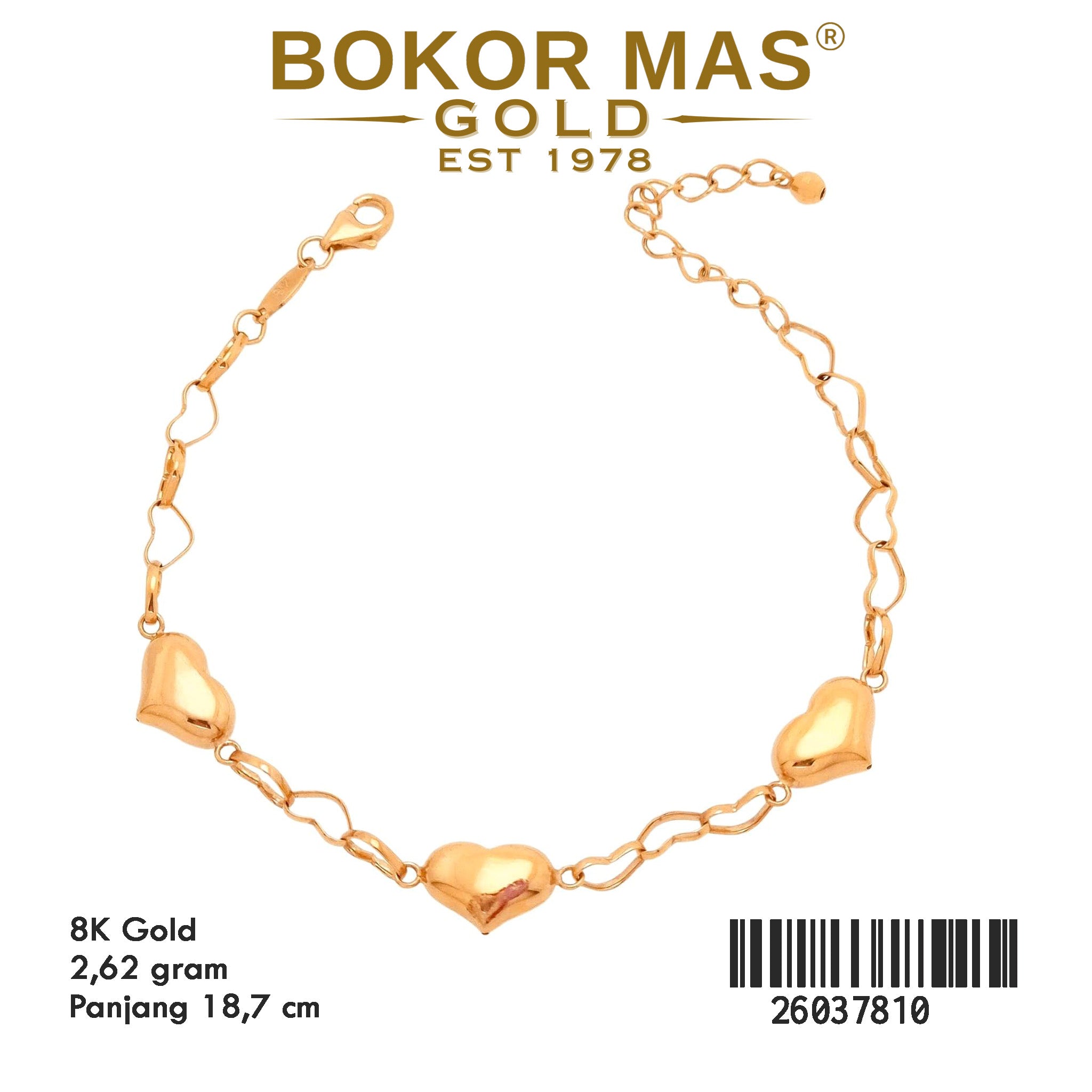 Gelang Rantai model Hati - 26037810 - 8K