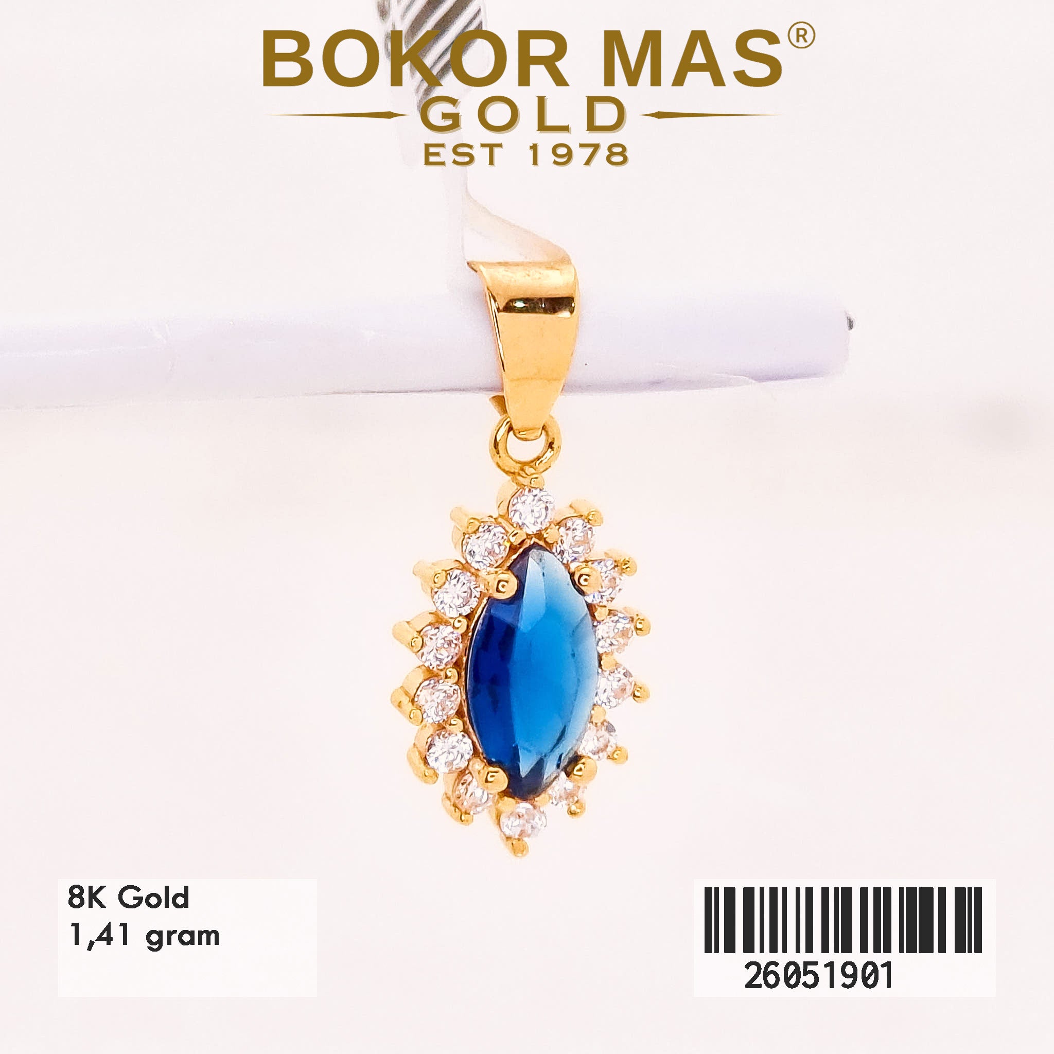 Liontin Permata Biru 26051901 - 8K