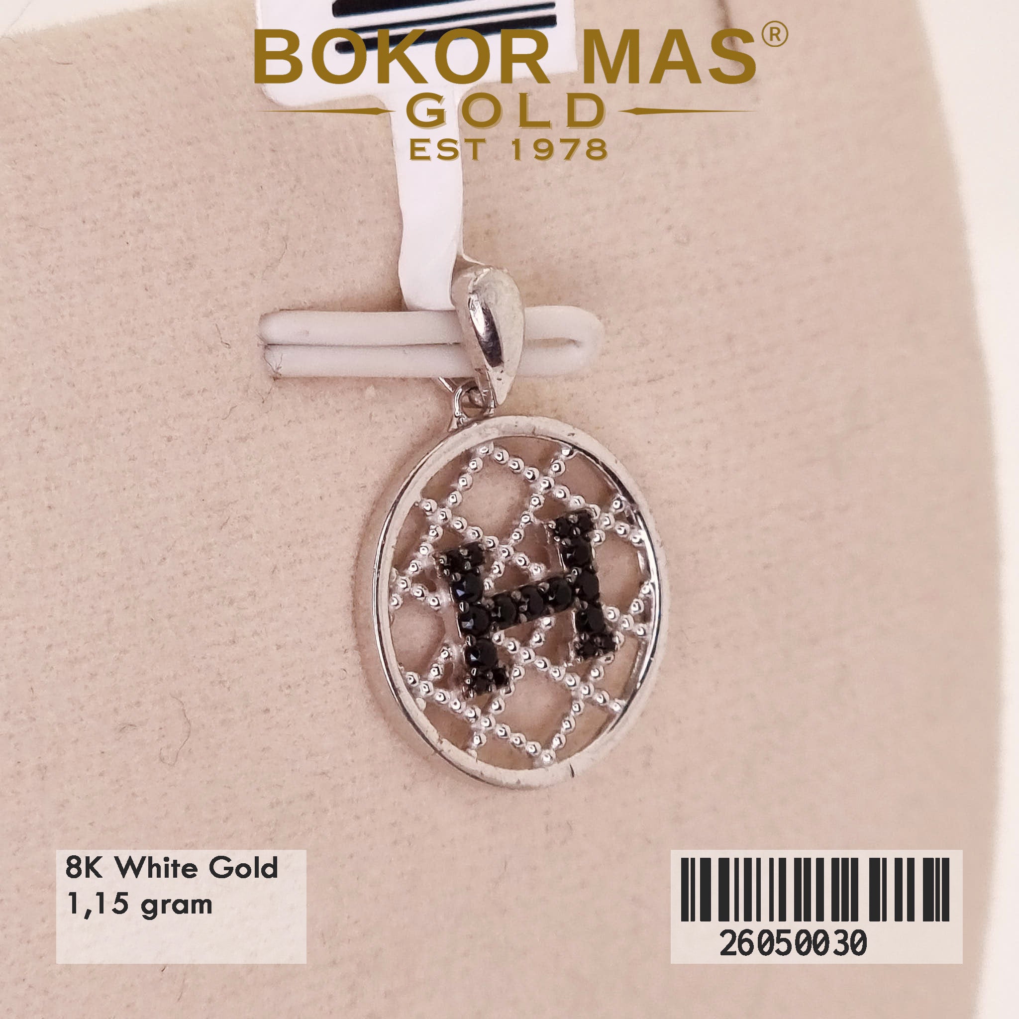 Liontin Permata Hitam White Gold -  26050030 - 8K