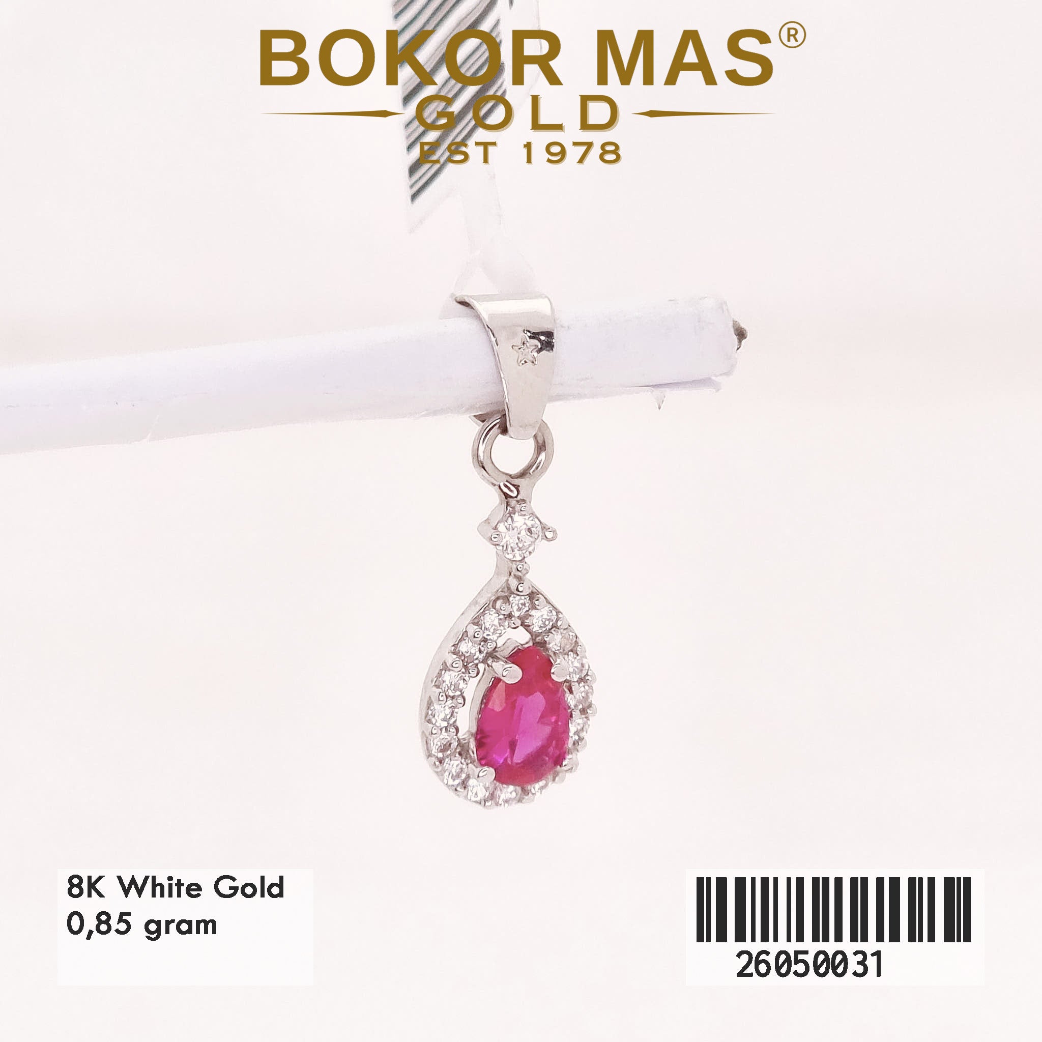 Liontin Permata Merah White Gold - 26050031 - 8K