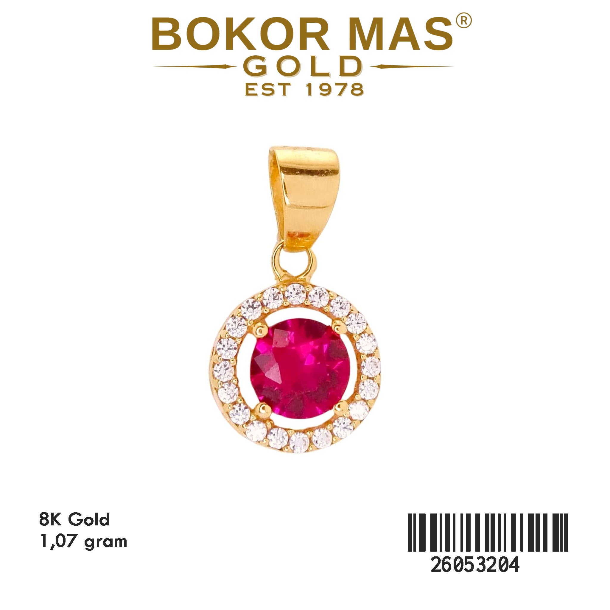 Liontin Permata Merah 26053204 - 8K