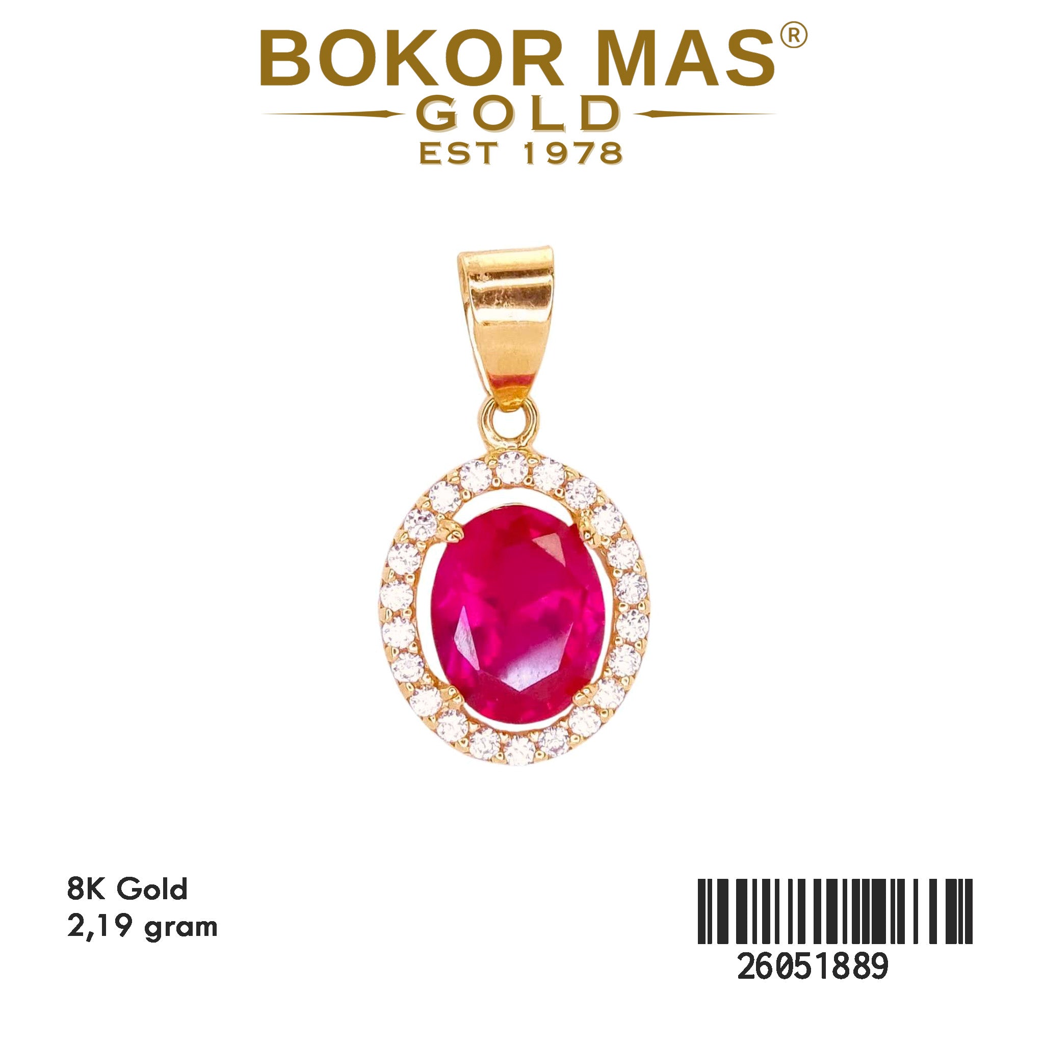 Liontin Permata Merah 26051889 - 8K