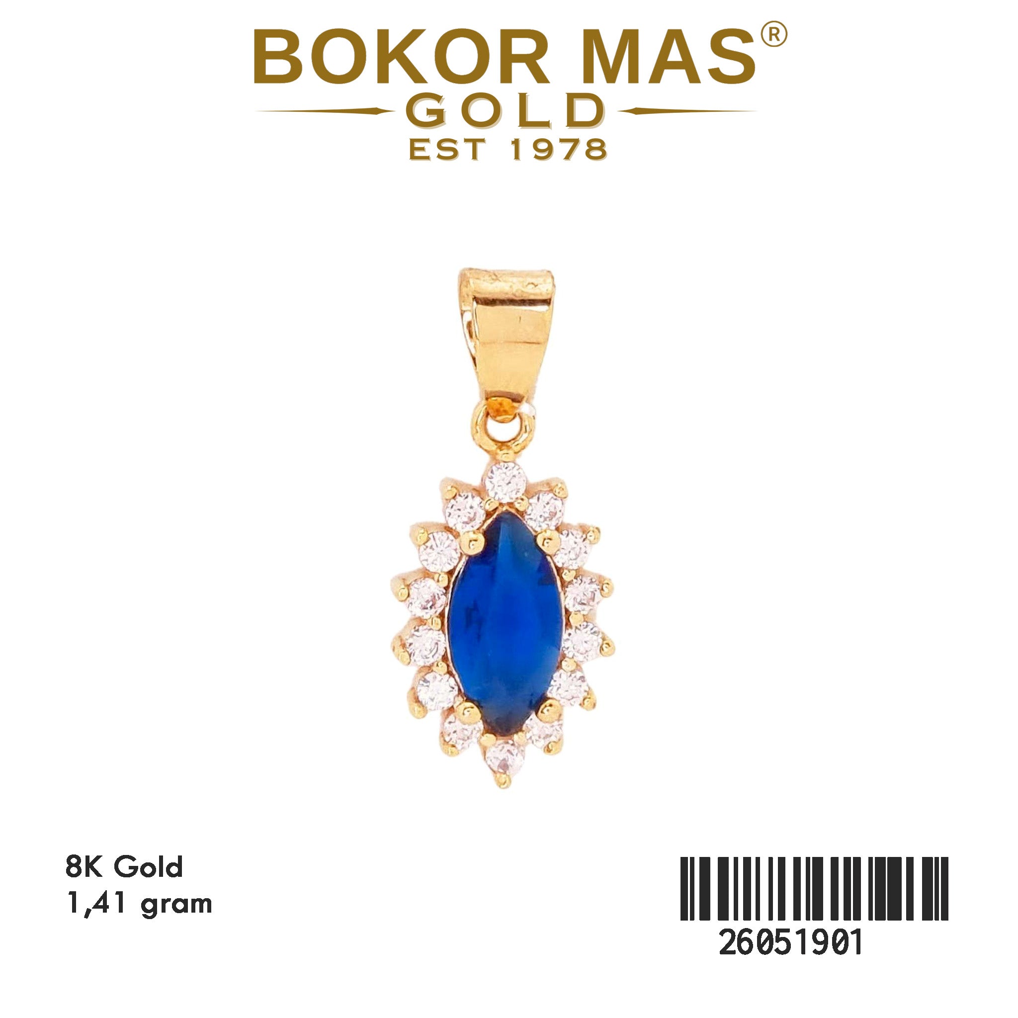 Liontin Permata Biru 26051901 - 8K