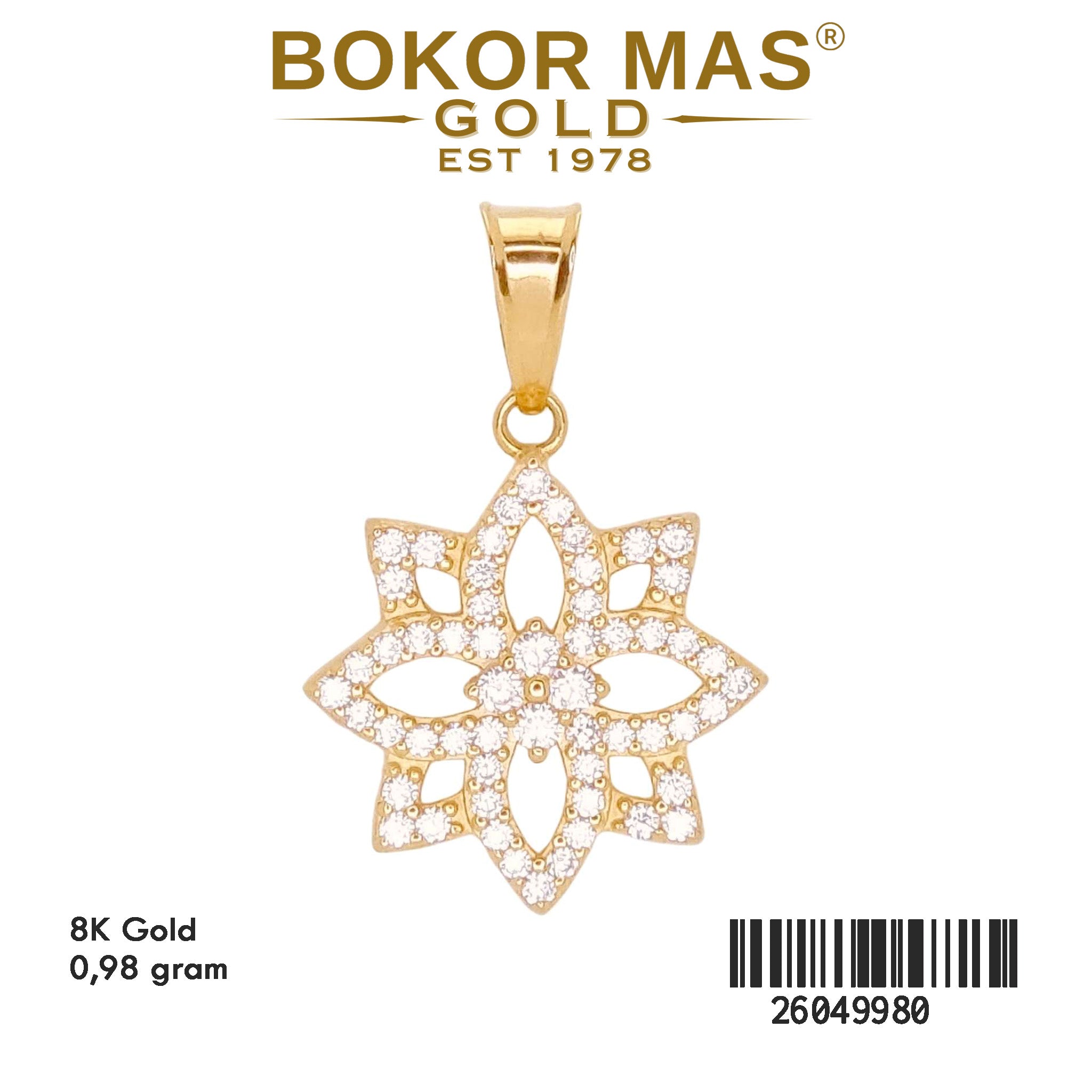 Liontin Permata Model Bunga - 26049980 - 8K