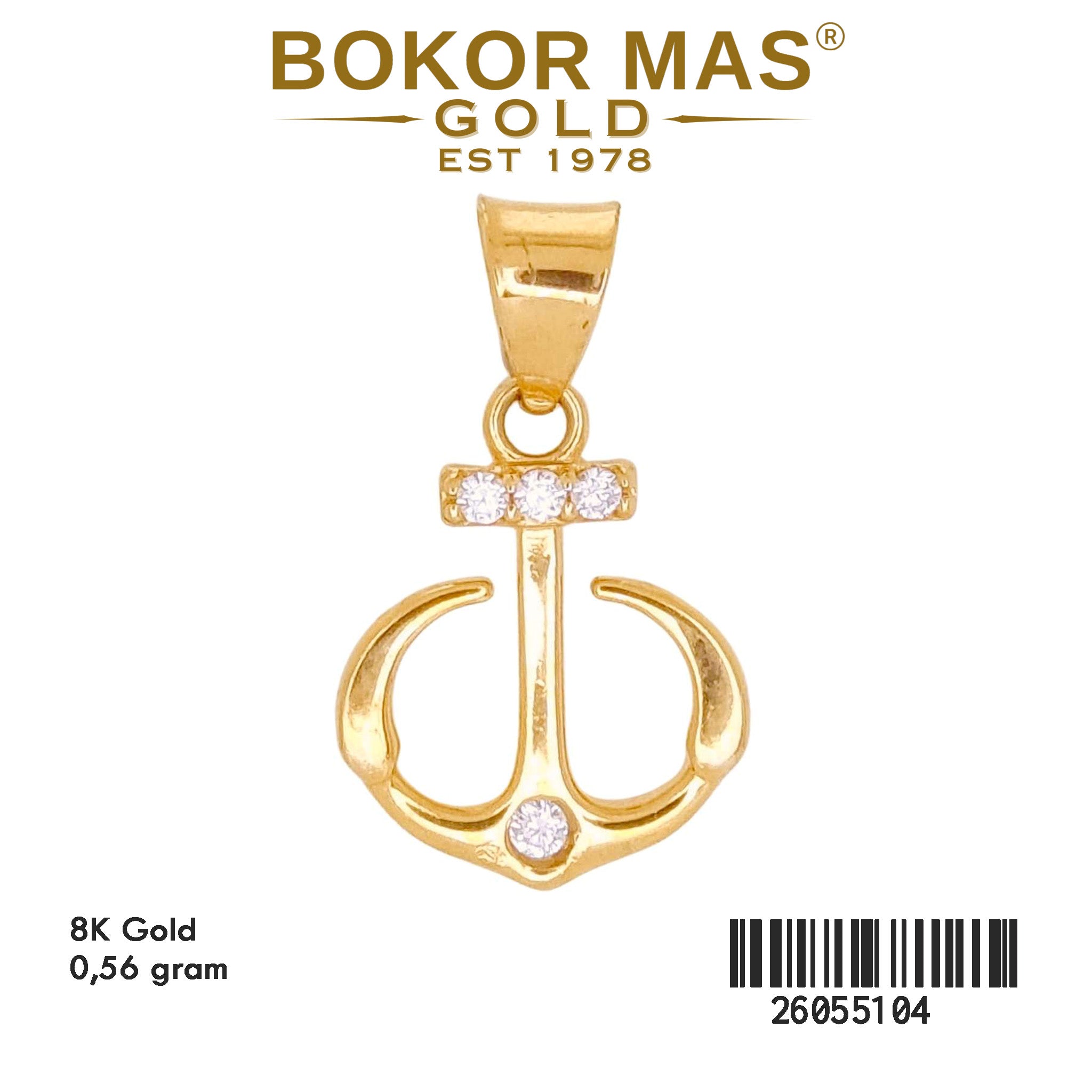 Liontin Permata Model Jangkar - 26055104 - 8K