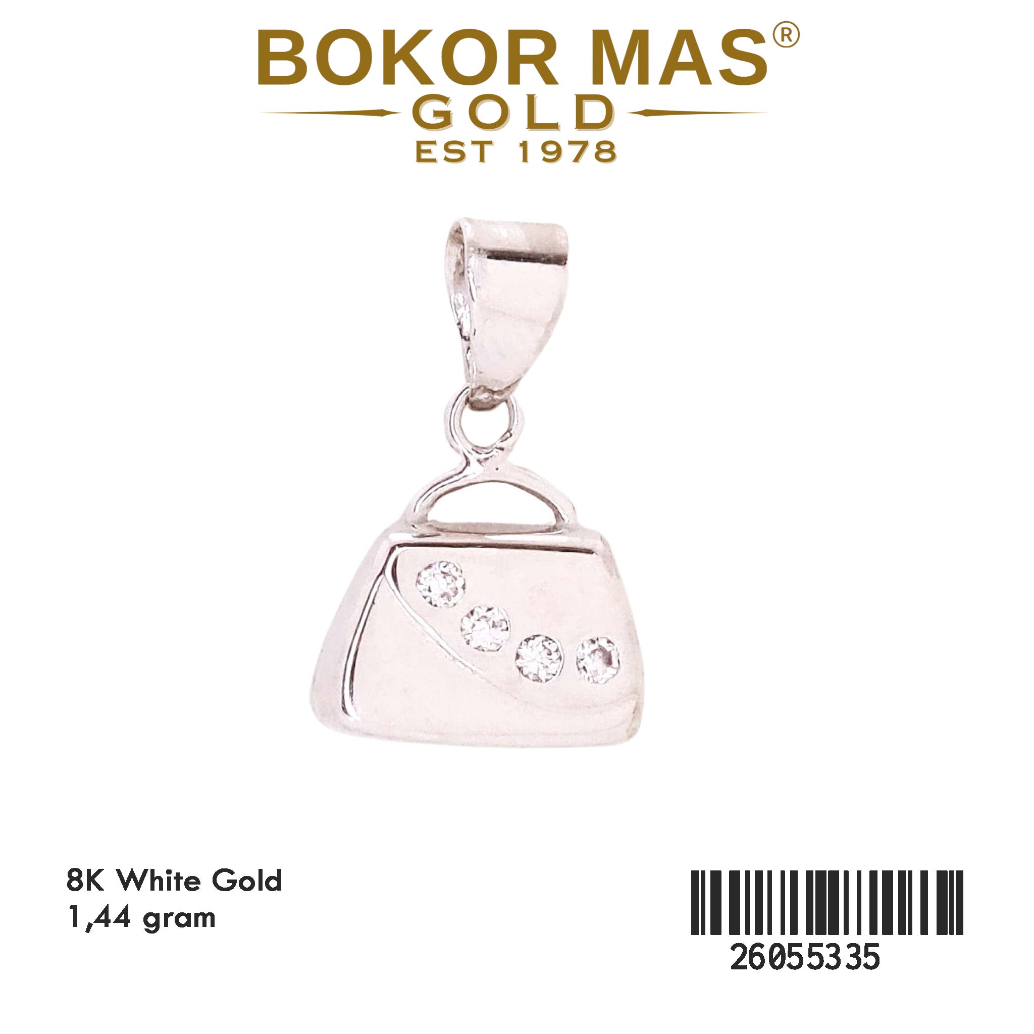 Liontin Model Tas White Gold - 26055335 - 8K