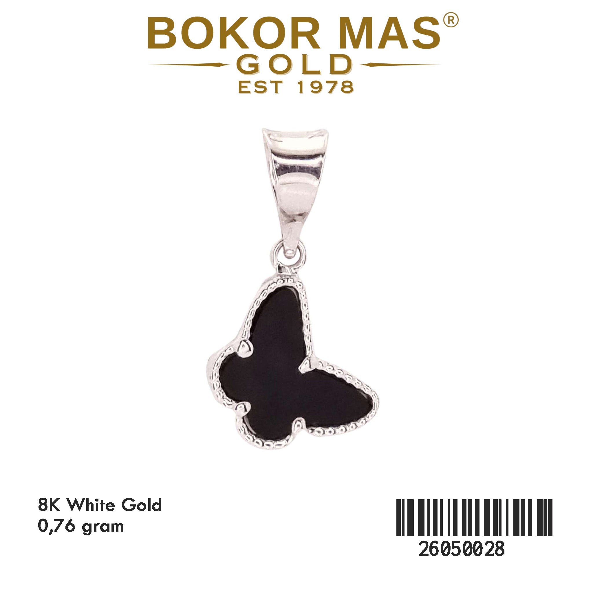 Liontin Model Cat Hitam White Gold - 26050028 - 8K
