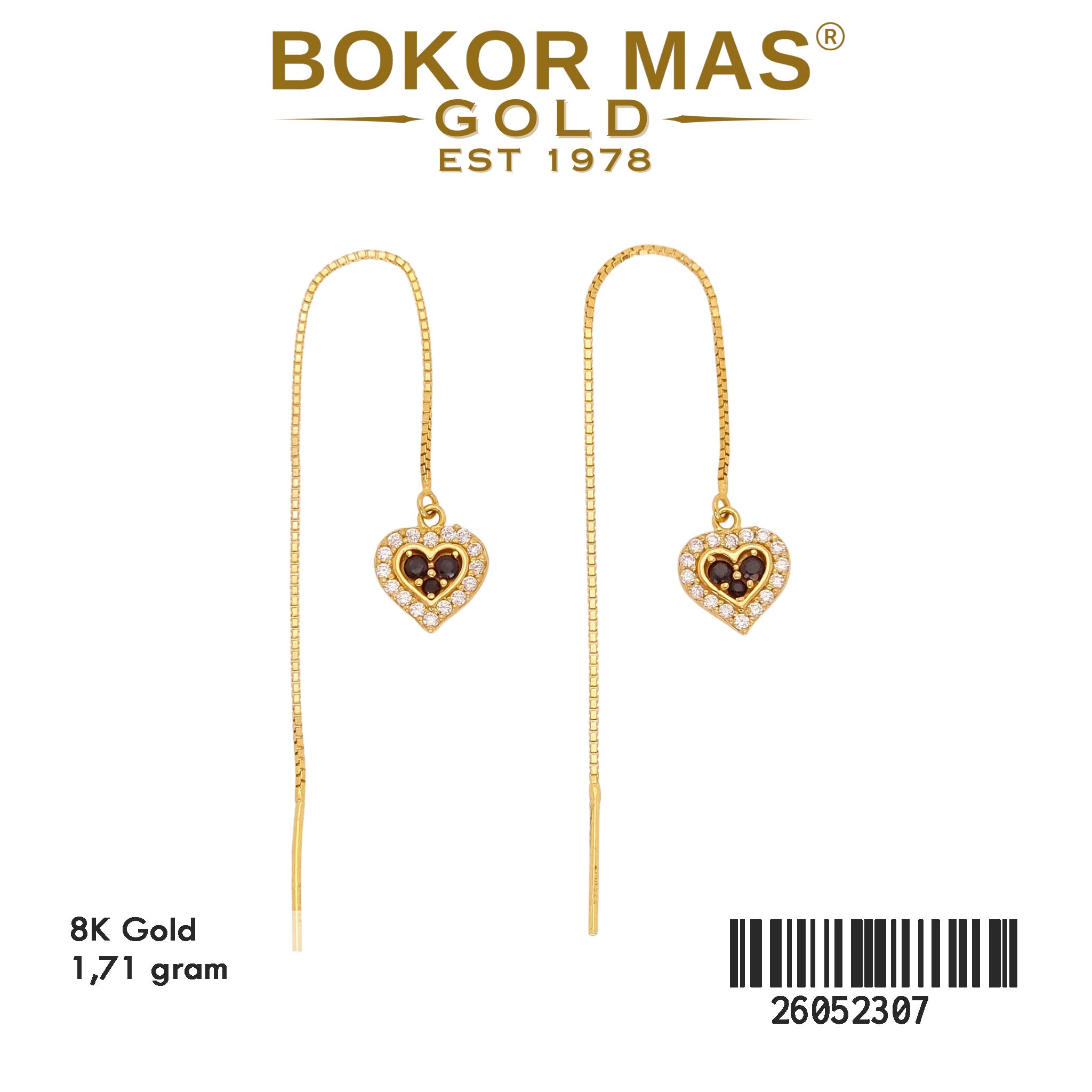 Anting Slundupan Hati Permata - 26052307 - 8K