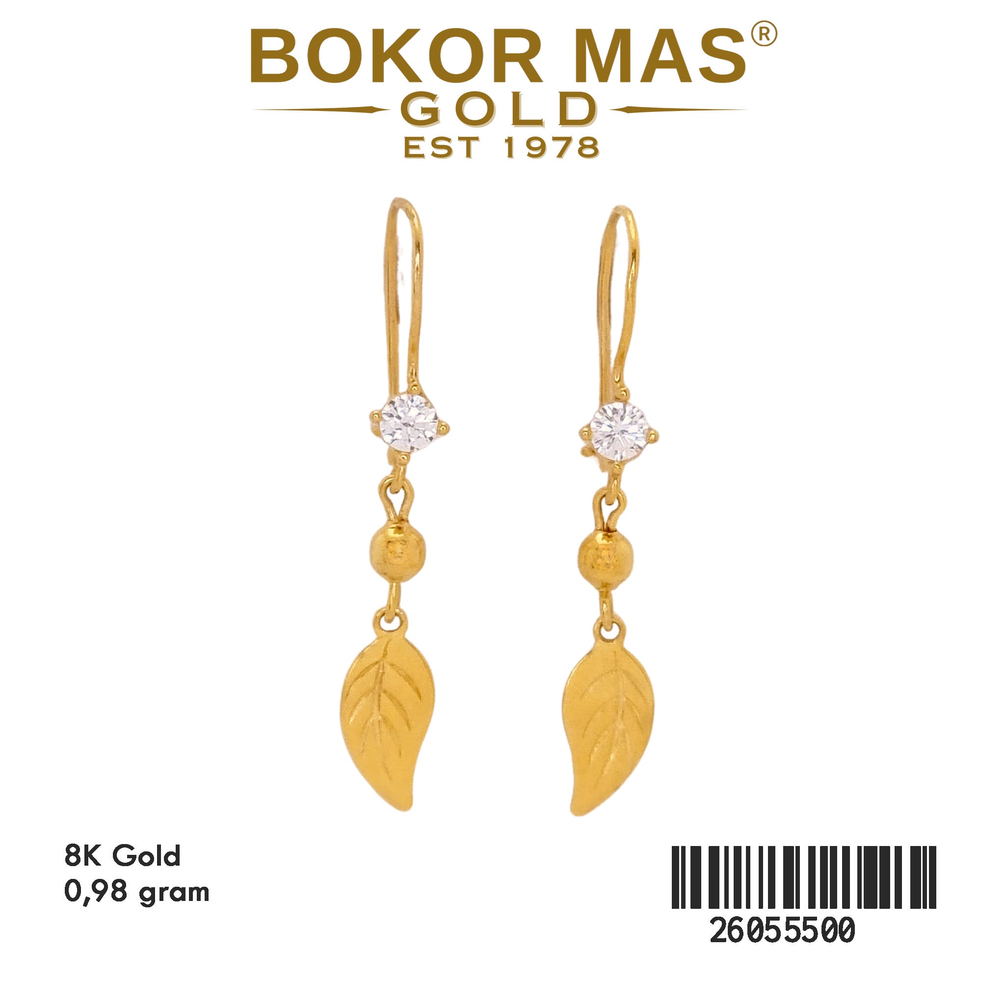 Anting Gerak Model Daun - 26055500 - 8K