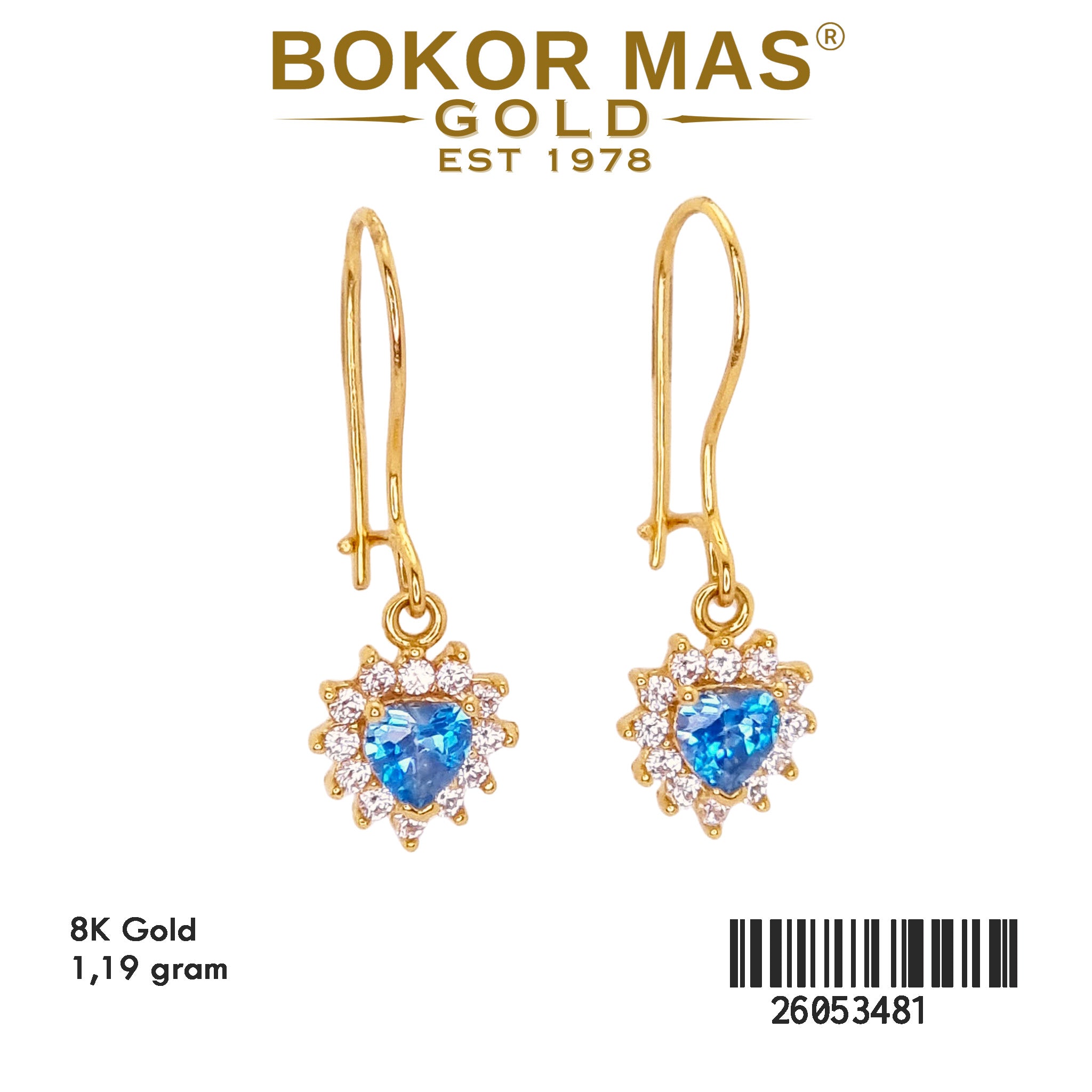 Anting Gerak Permata Biru - 26053481 - 8K