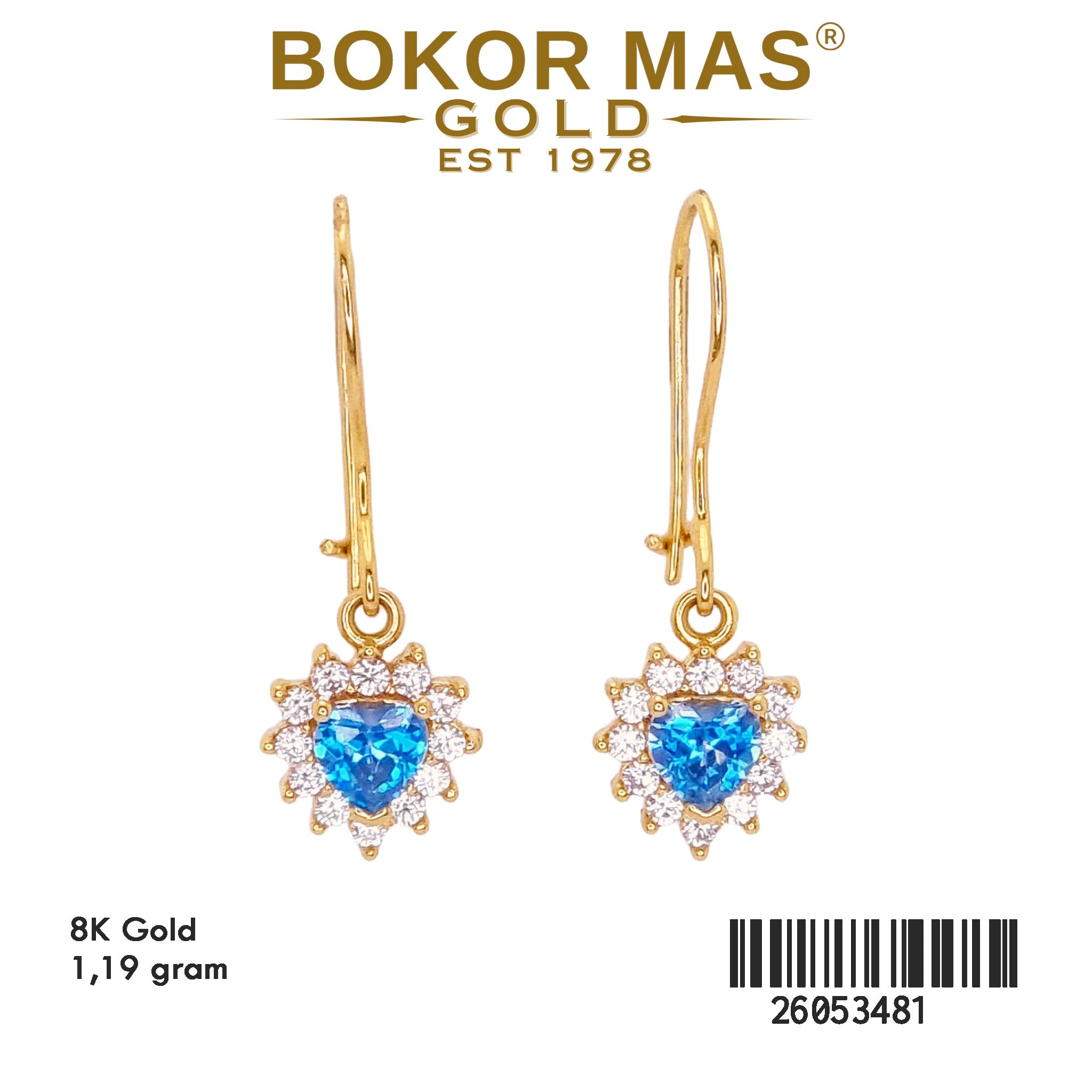 Anting Gerak Permata Biru - 26053481 - 8K