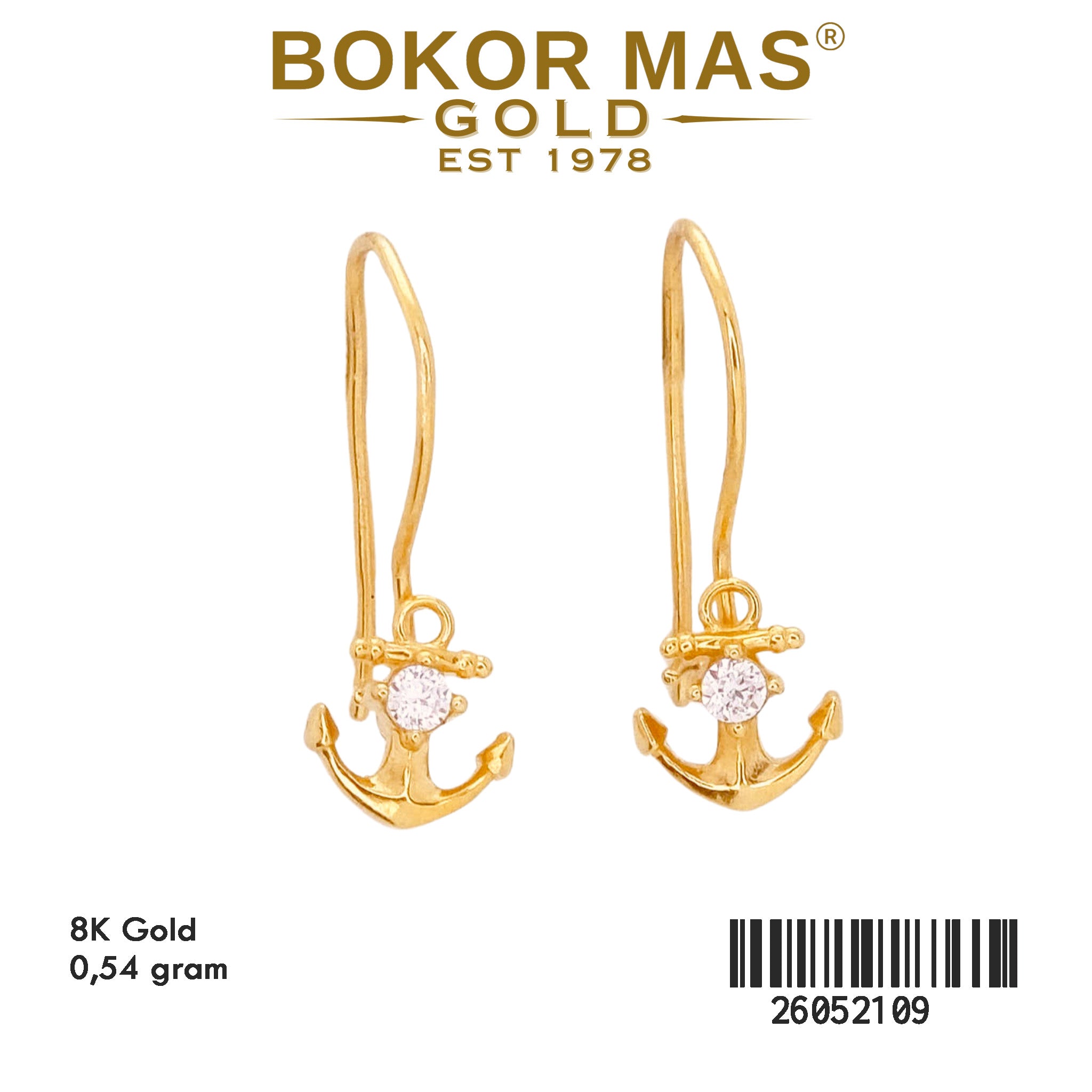 Anting Model Jangkar Permata - 26052109 - 8K