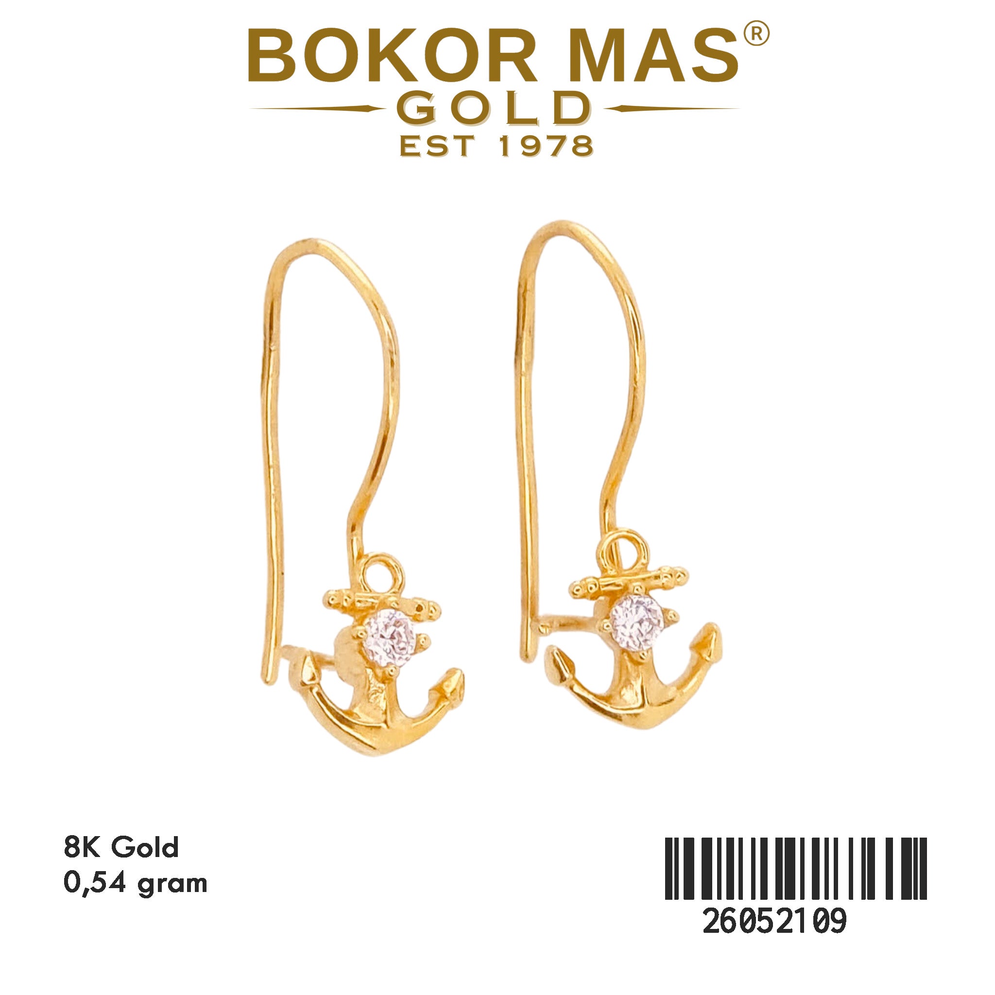 Anting Model Jangkar Permata - 26052109 - 8K