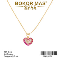 Kalung Siyem Hati Permata Pink - 26053261 - 16K