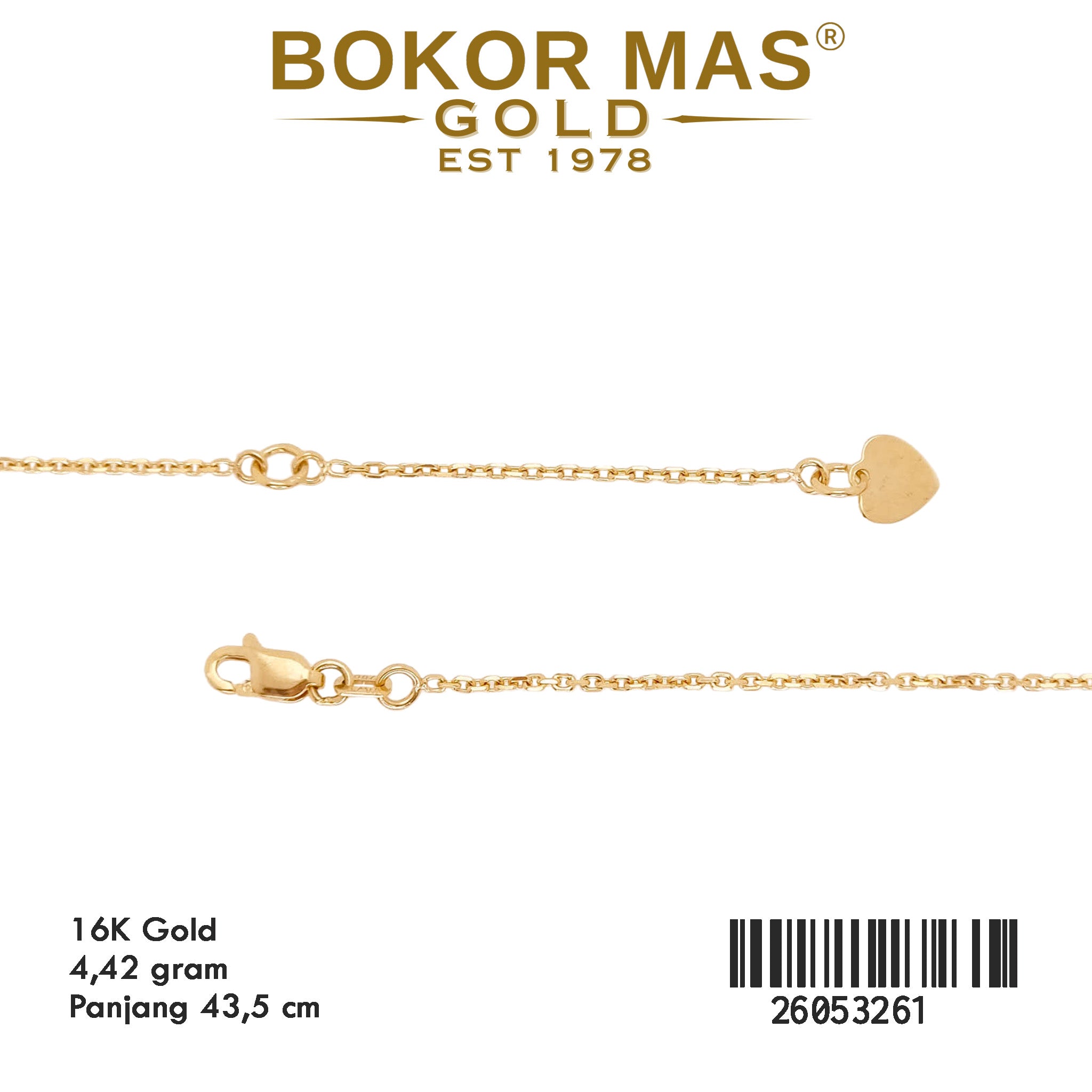 Kalung Siyem Hati Permata Pink - 26053261 - 16K