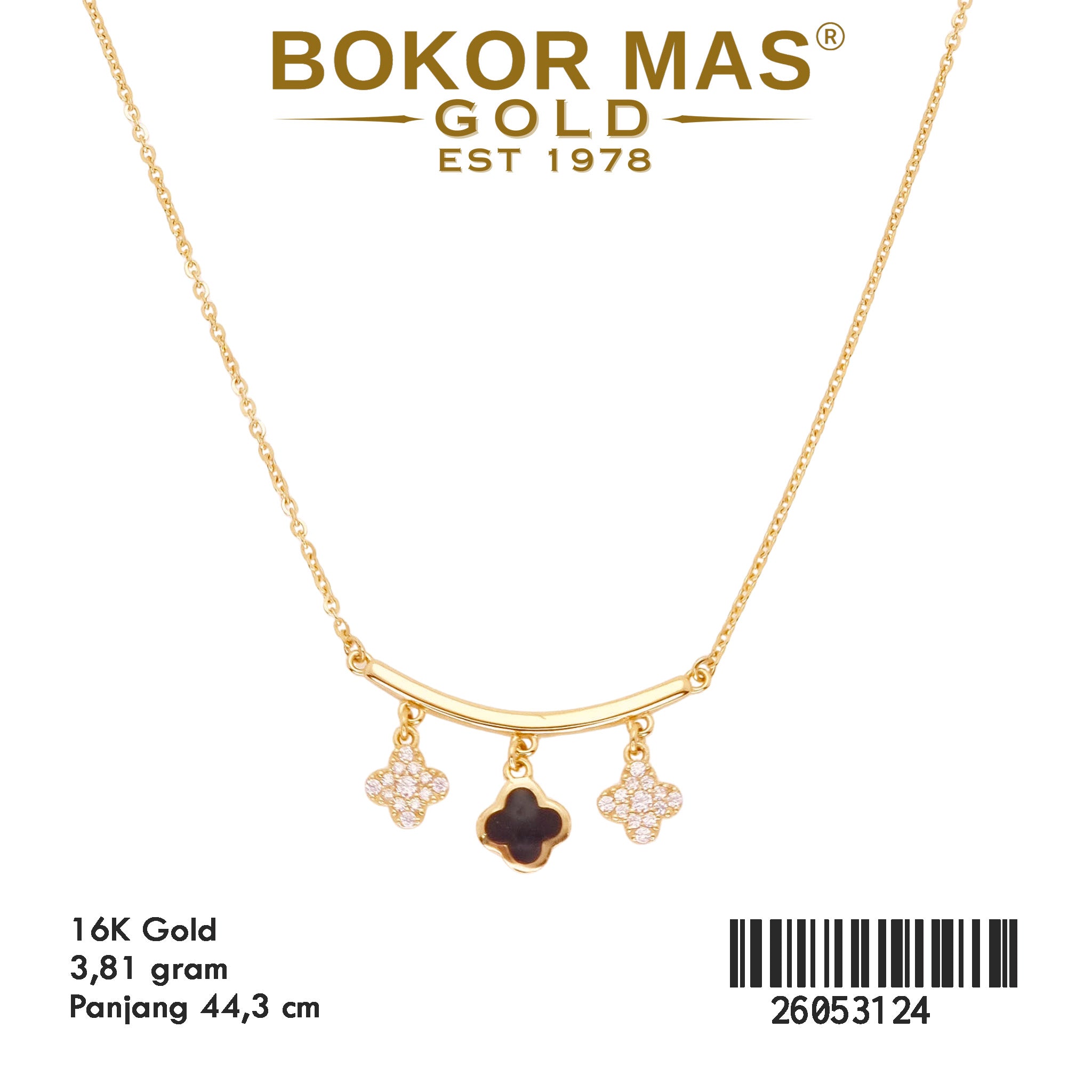 Kalung Siyem Bunga HItam Permata - 26053124 - 16K