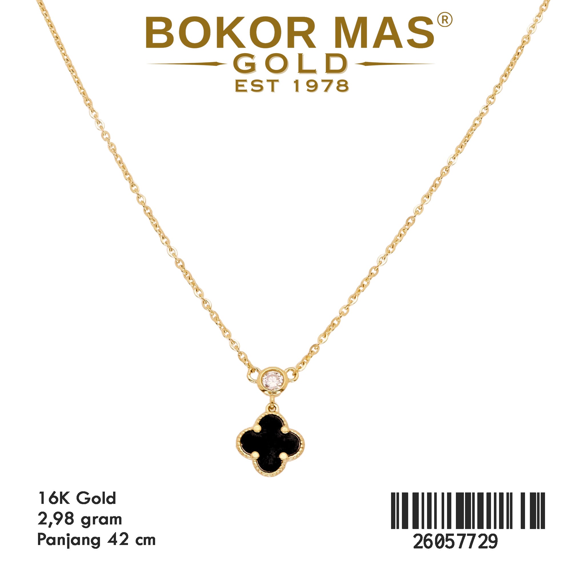 Kalung Siyem Bunga Hitam Permata - 26057729 - 16K