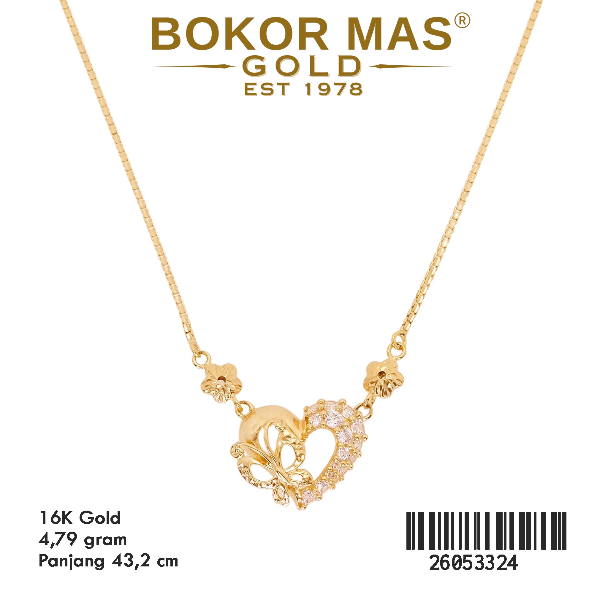 Kalung Italy Santa Hati Permata - 26053324 - 16K