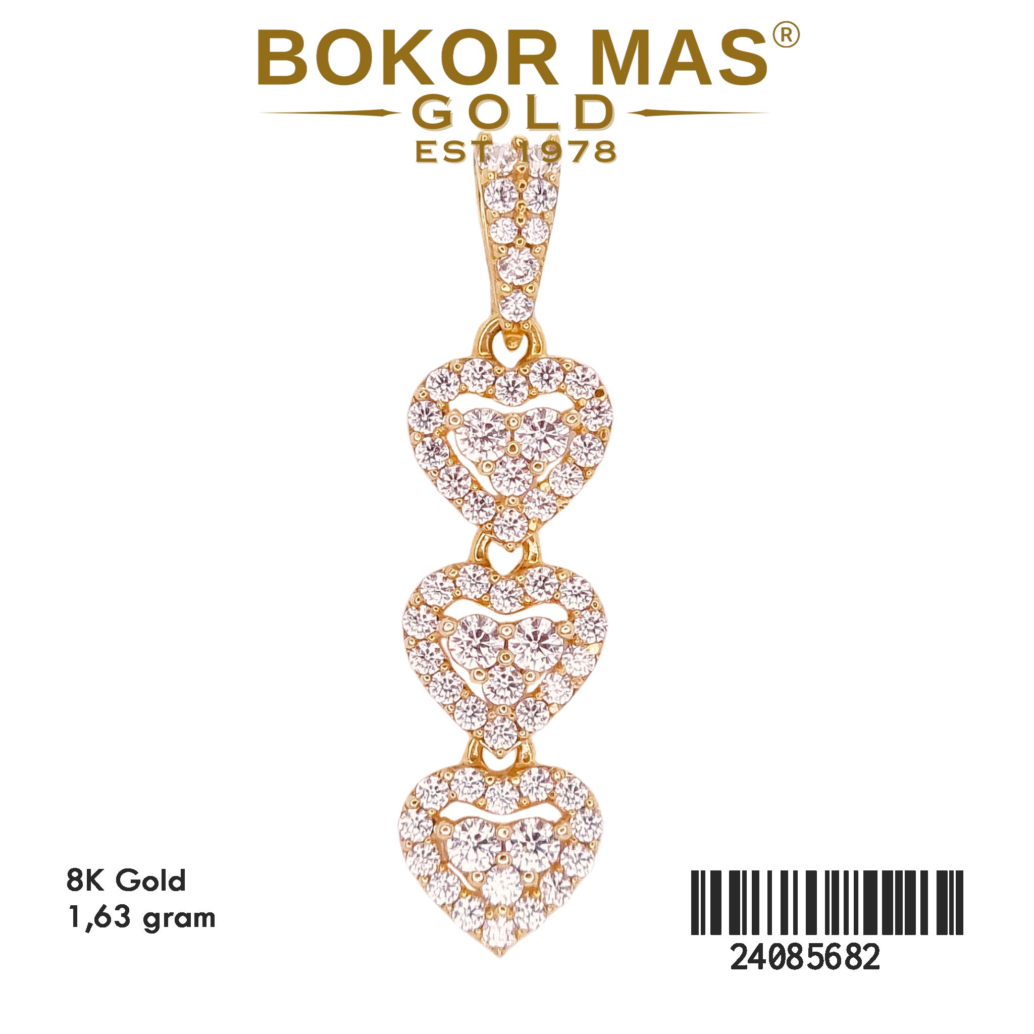 Liontin Variasi Love Susun - 24085682 - 8K