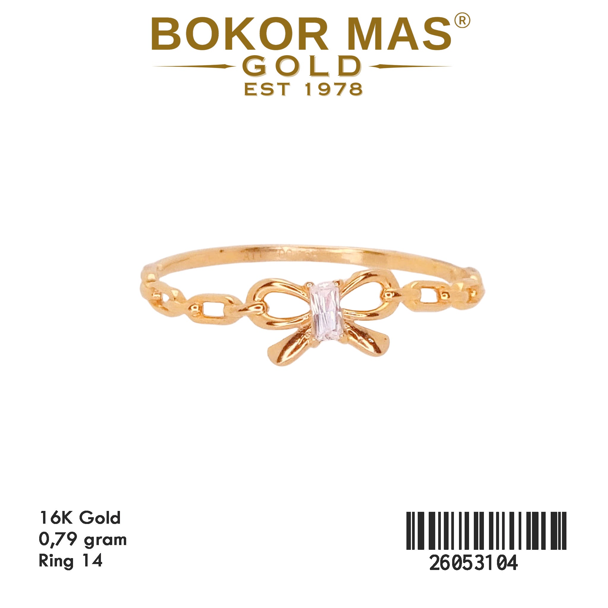 Cincin Model Pita Permata - 26053104 - 16K