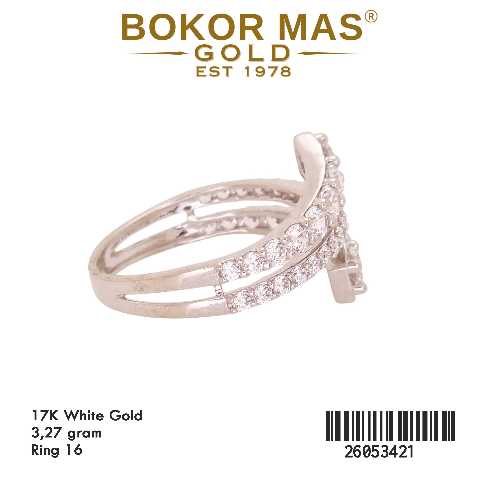 Cincin Model Zigzag Permata - 26053421 - 17K