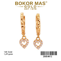 Anting Klip Hati Permata - 26054012 - 16K