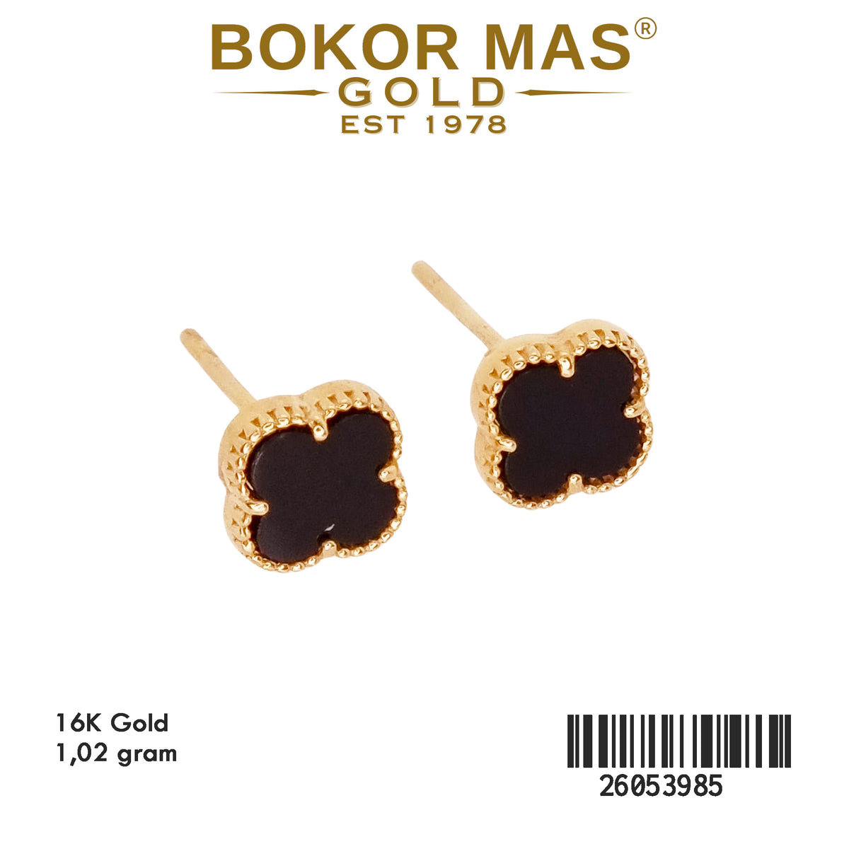 Giwang Model Bunga Hitam - 26053985 - 16K