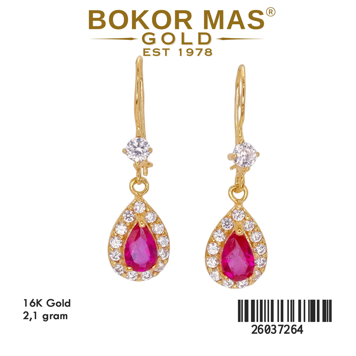 Anting Model Permata Merah - 26037264 - 16K