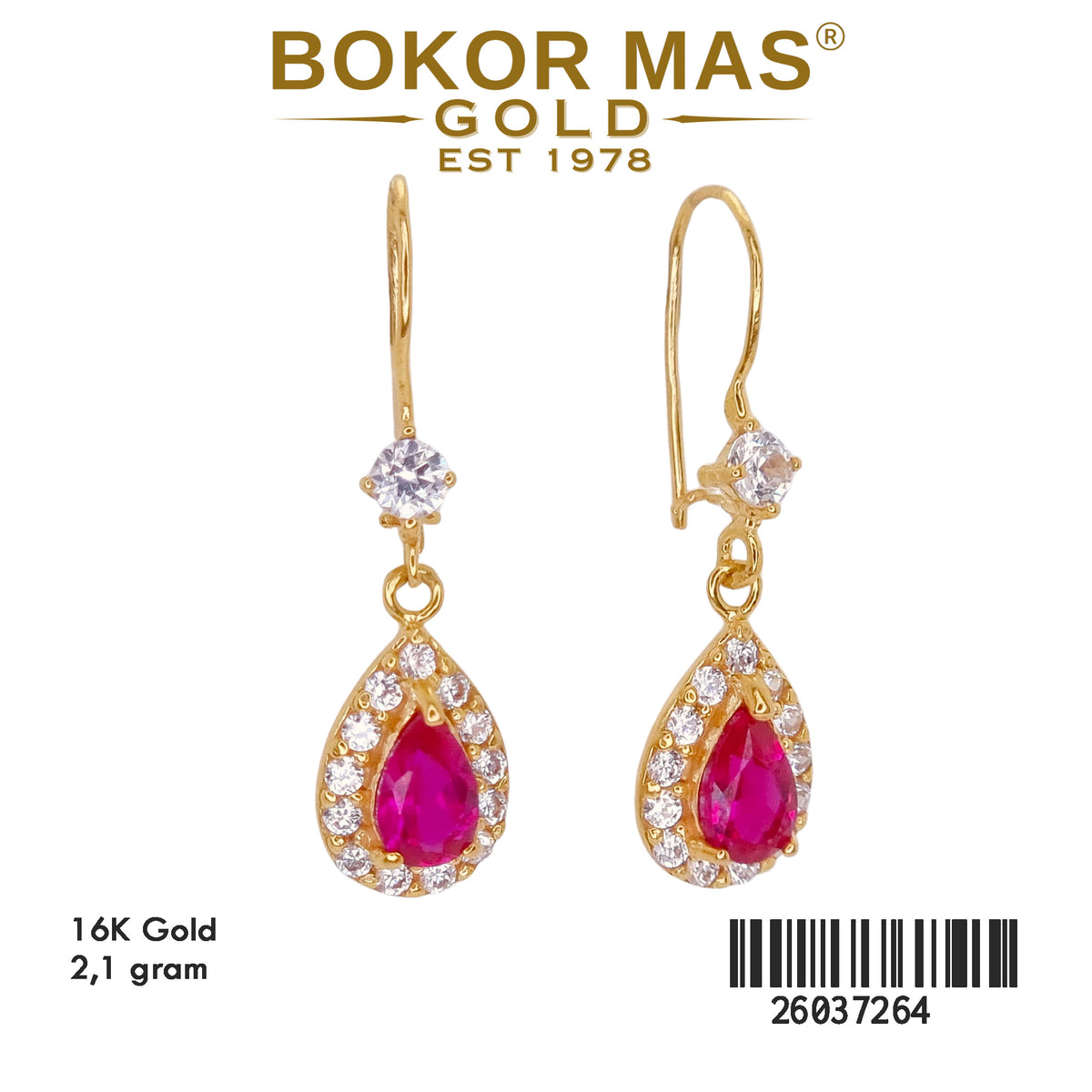 Anting Model Permata Merah - 26037264 - 16K