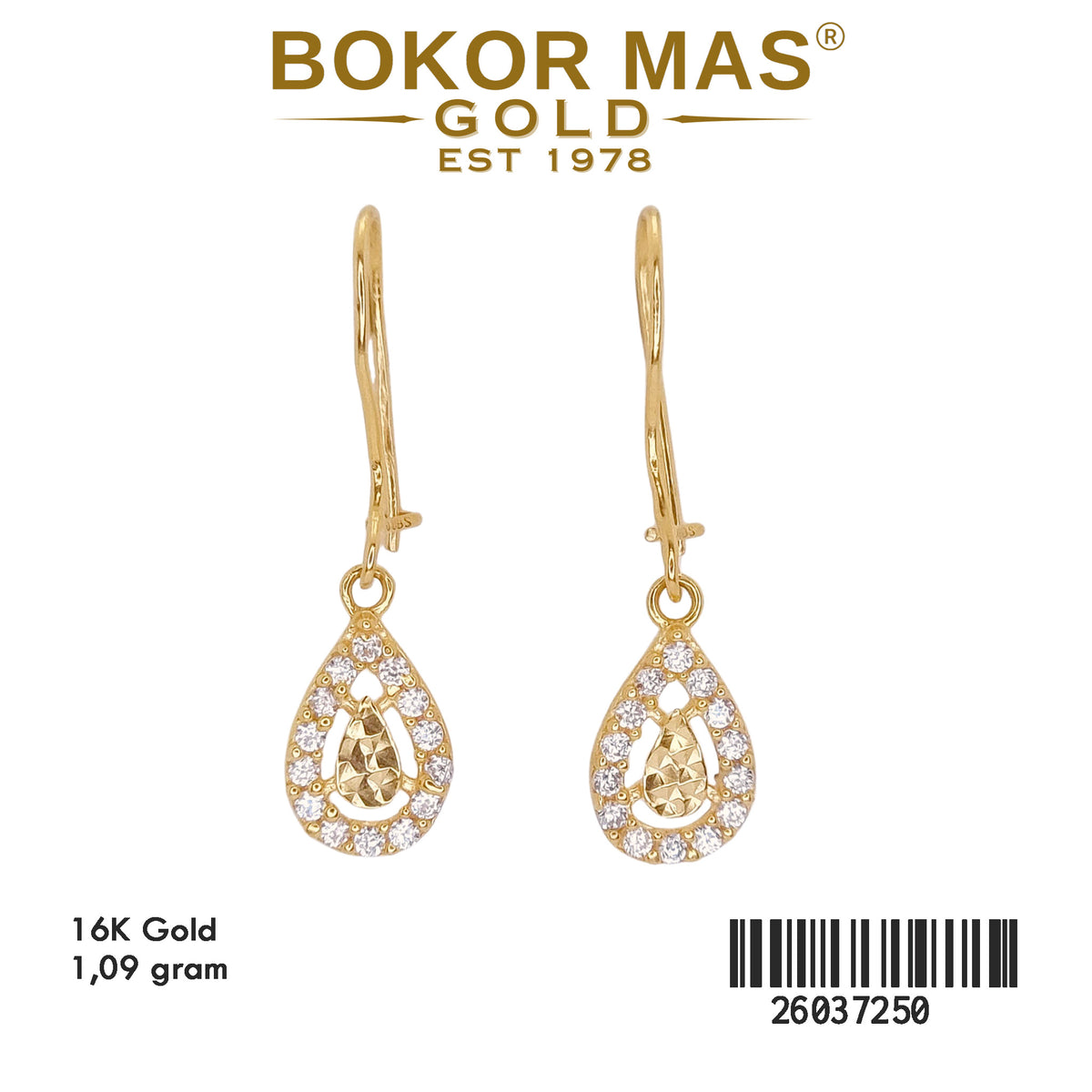Anting Model Gerak Permata - 26037250 - 16K