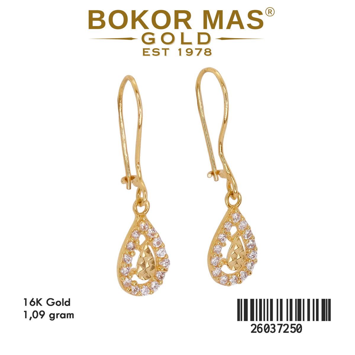 Anting Model Gerak Permata - 26037250 - 16K