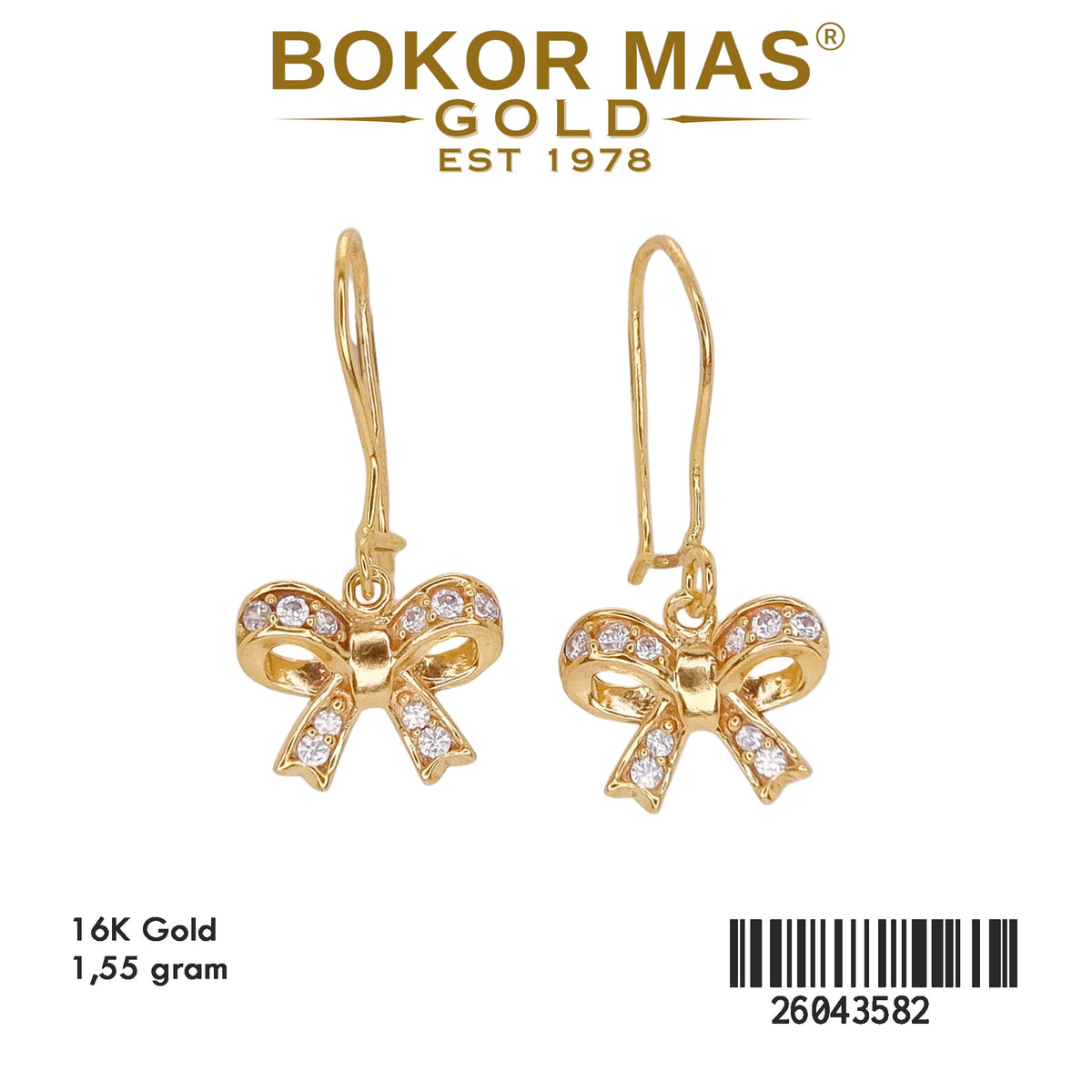 Anting Model Gerak Pita Permata - 26043582 - 16K