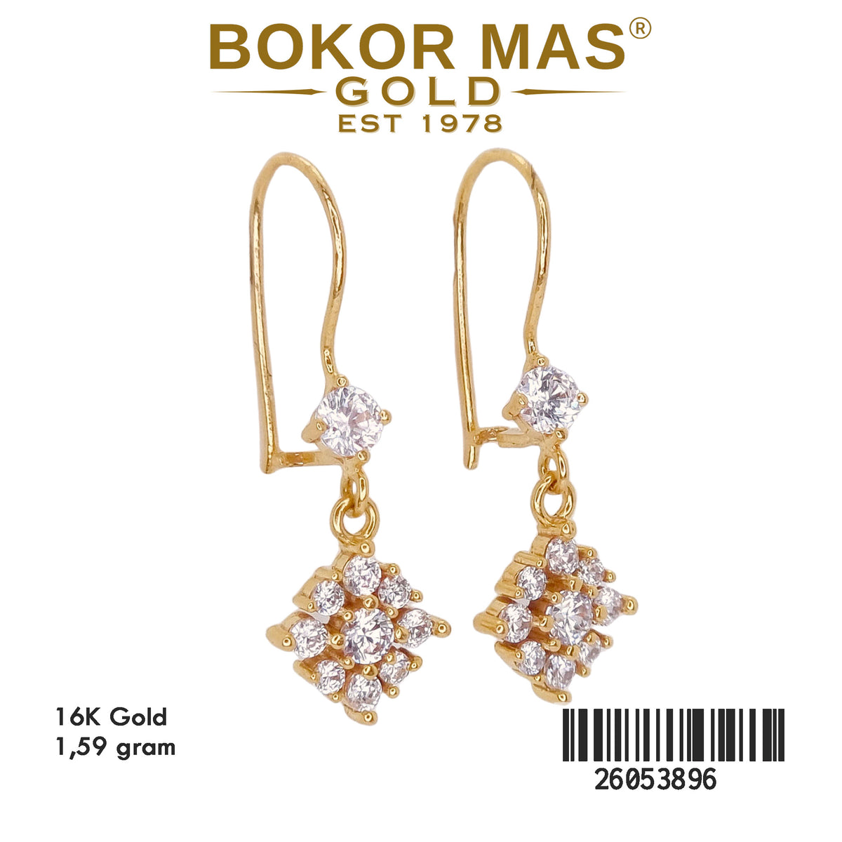 Anting Model Gerak Permata - 26053896 - 16K