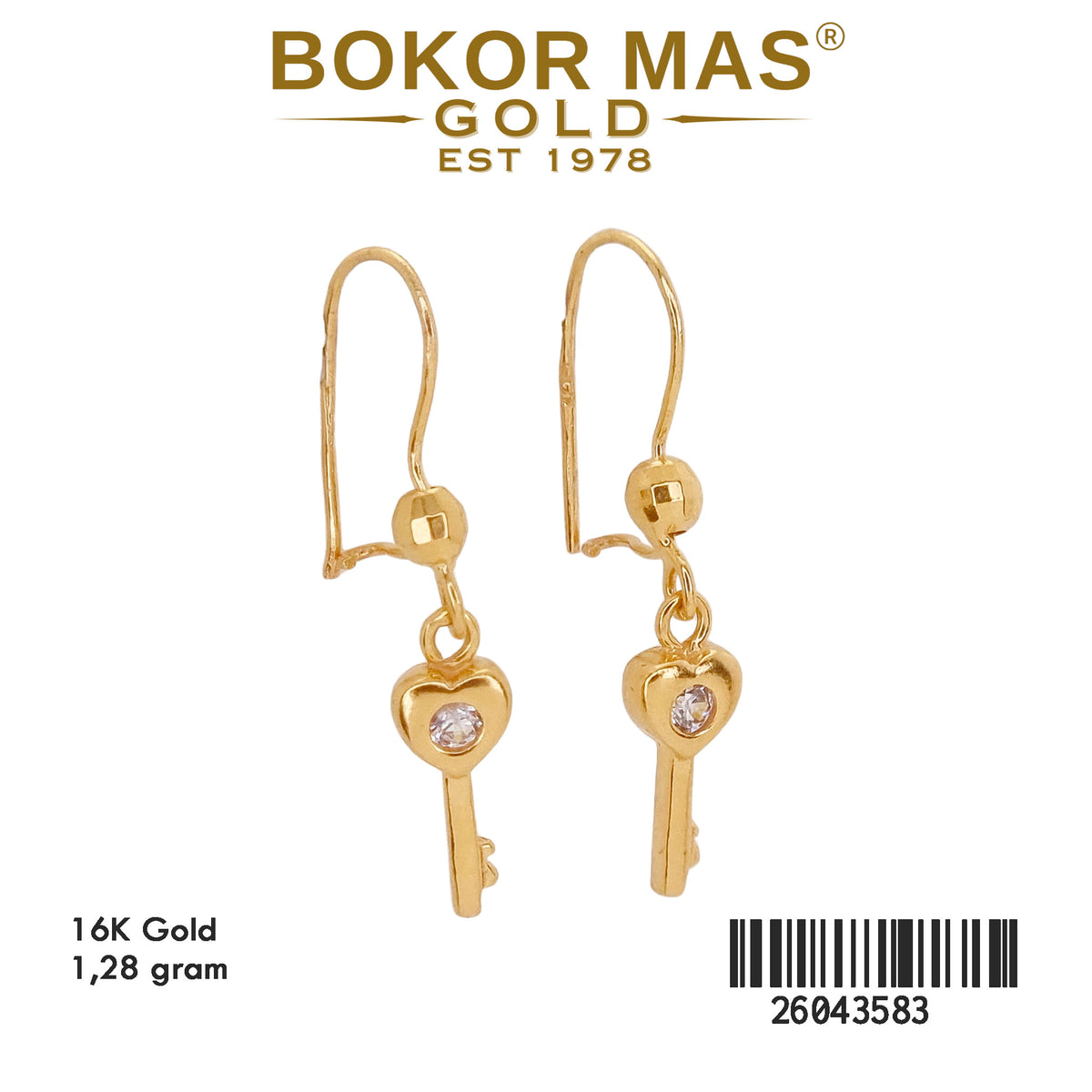 Anting Model Gerak Kunci Permata - 26043583 - 16K