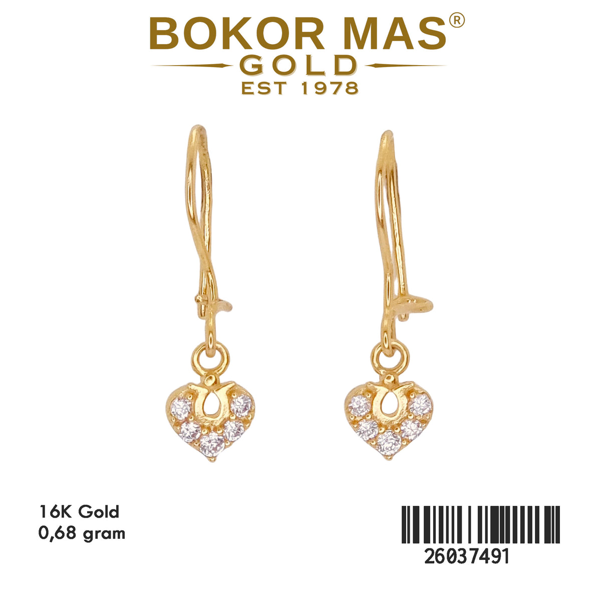 Anting Model gerak Hati Permata - 26037491 - 16K