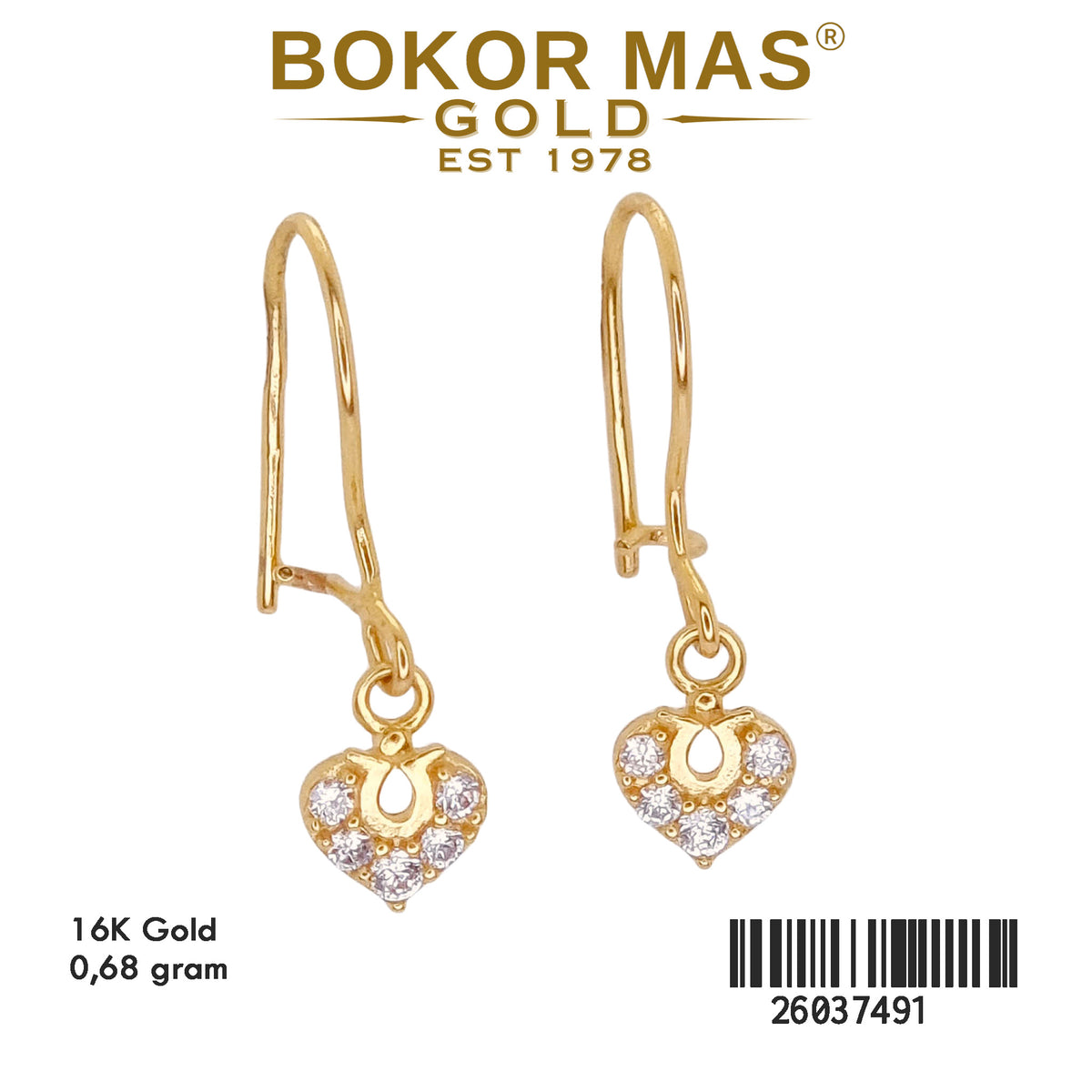 Anting Model gerak Hati Permata - 26037491 - 16K