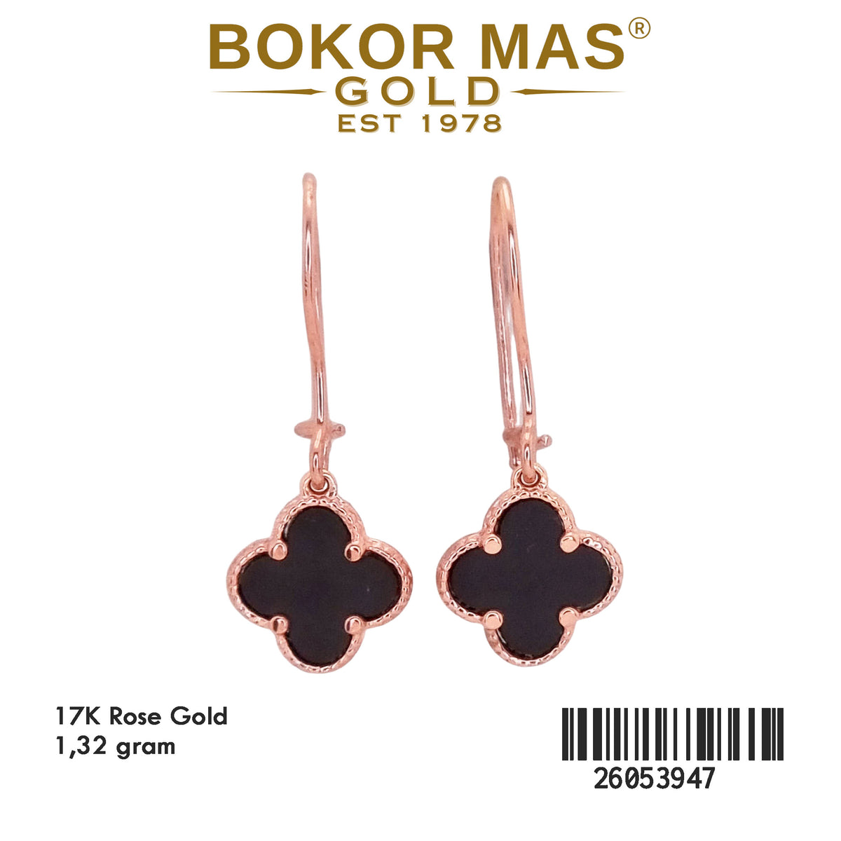 Anting Model Gerak Rose Bunga Hitam - 26053947 - 17K