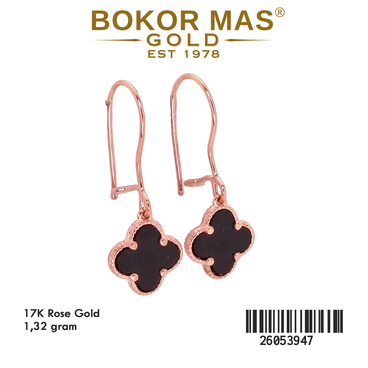 Anting Model Gerak Rose Bunga Hitam - 26053947 - 17K