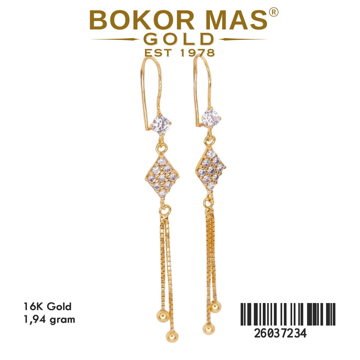 Anting Model Gerak Permata - 26037234 - 16K