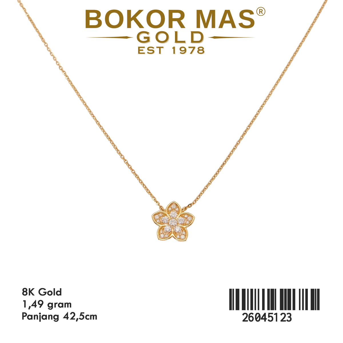 Kalung Siem Model Bunga Permata - 26045123 - 8K