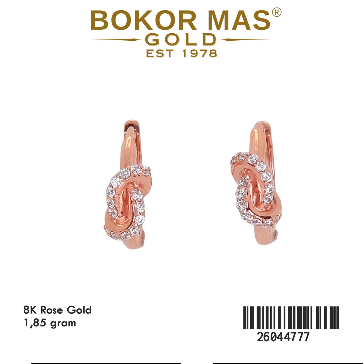 Anting Klip Rose Model Simpul - 26044777 - 8K