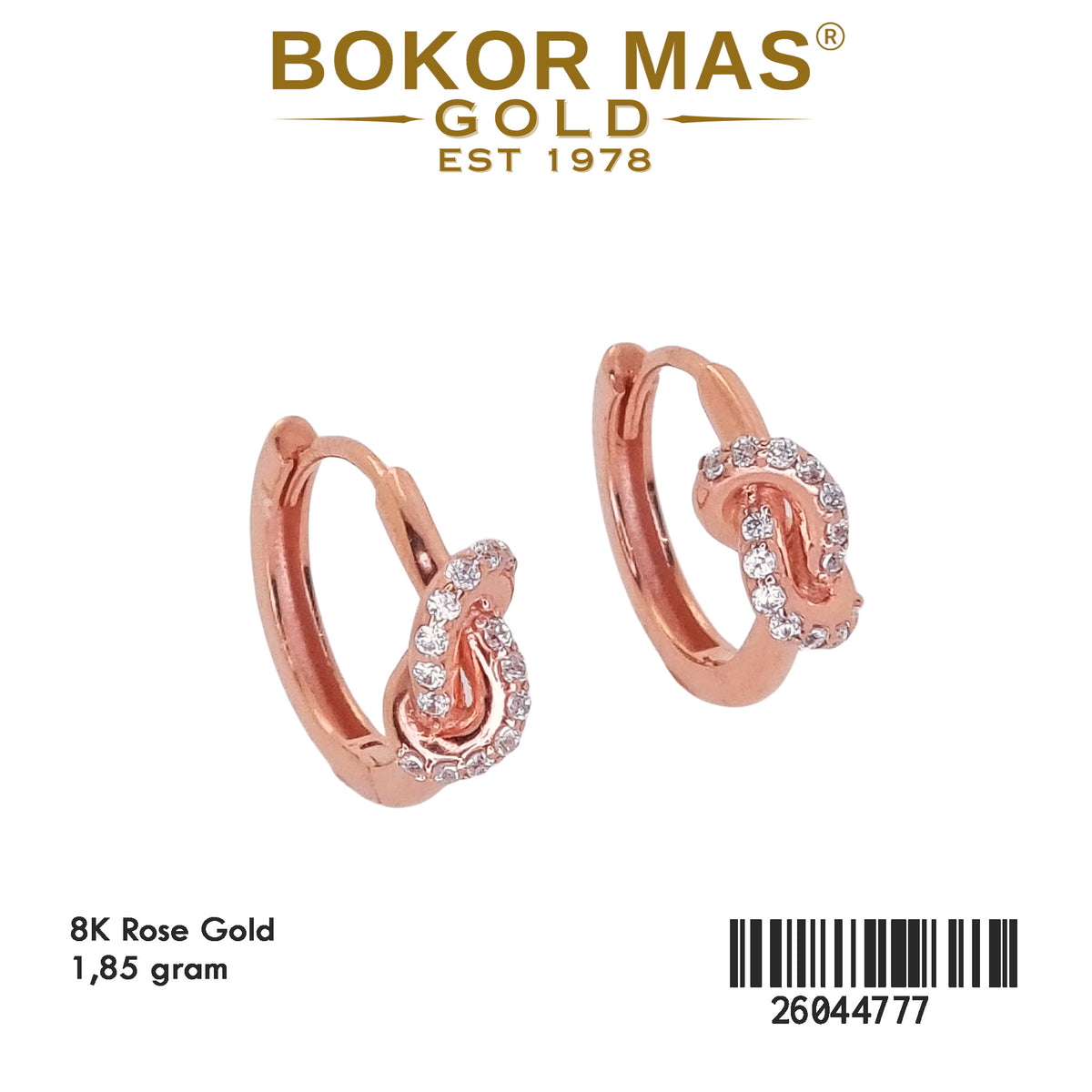 Anting Klip Rose Model Simpul - 26044777 - 8K