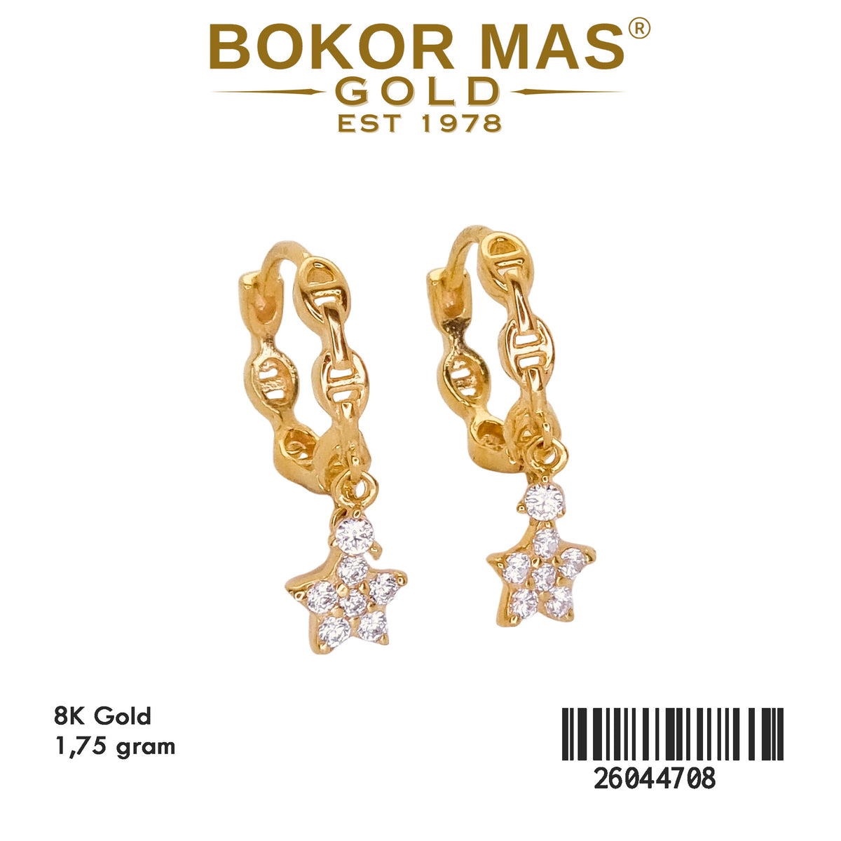 Anting Klip Model Bintang Permata - 26044708 - 8K