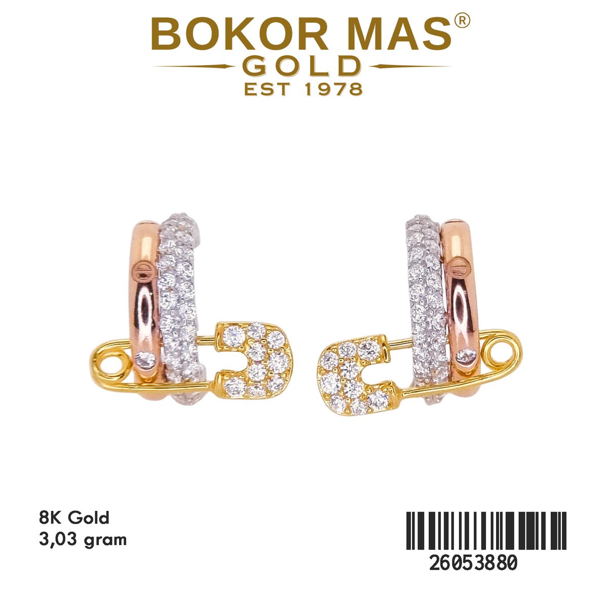 Giwang Model Peniti 3D - 26053880 - 8K