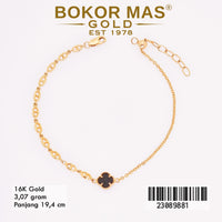 Gelang Rantai Variasi Bunga Hitam - 23089881 - 16K