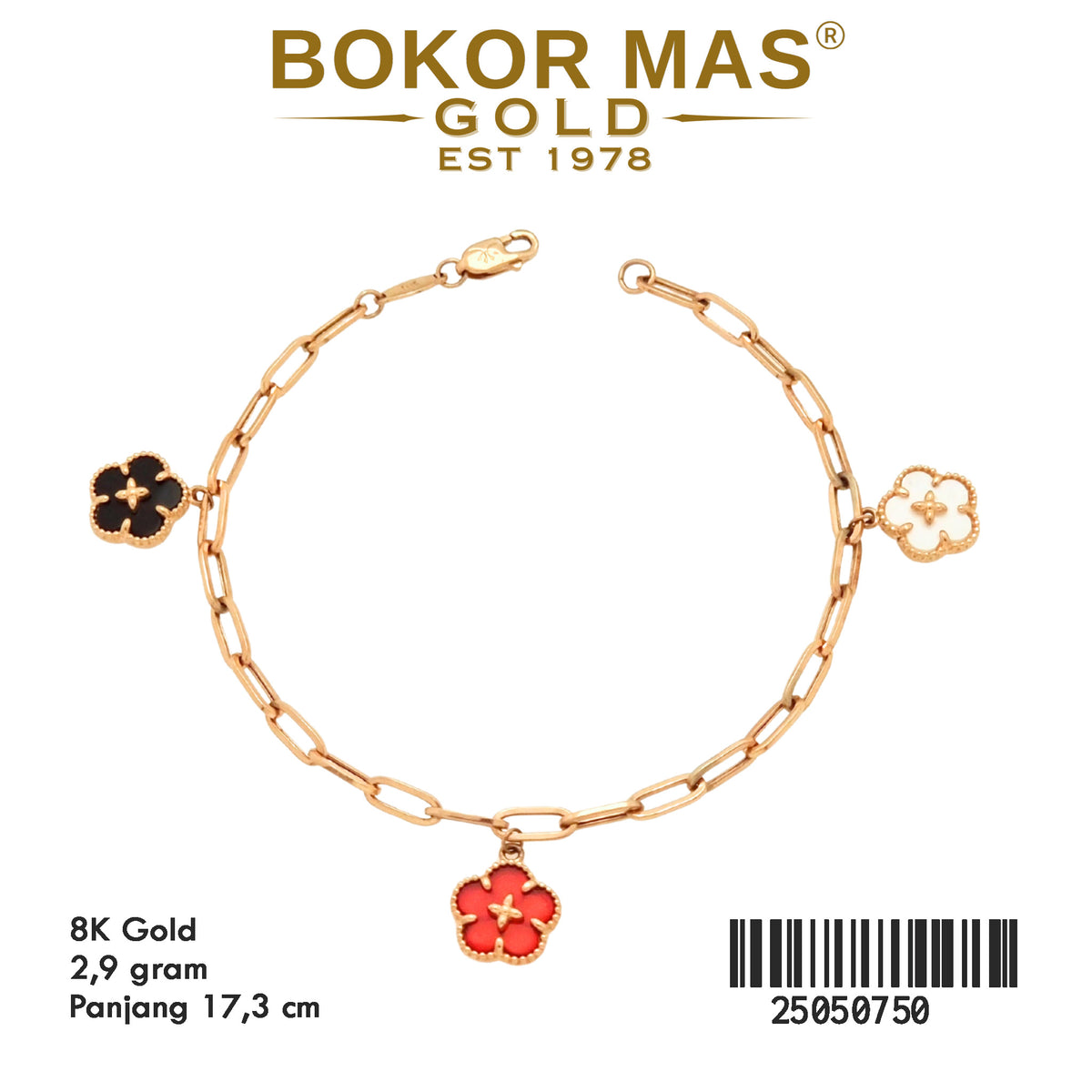 Gelang Rantai Vensy Bunga Warna - 8K - 25050750
