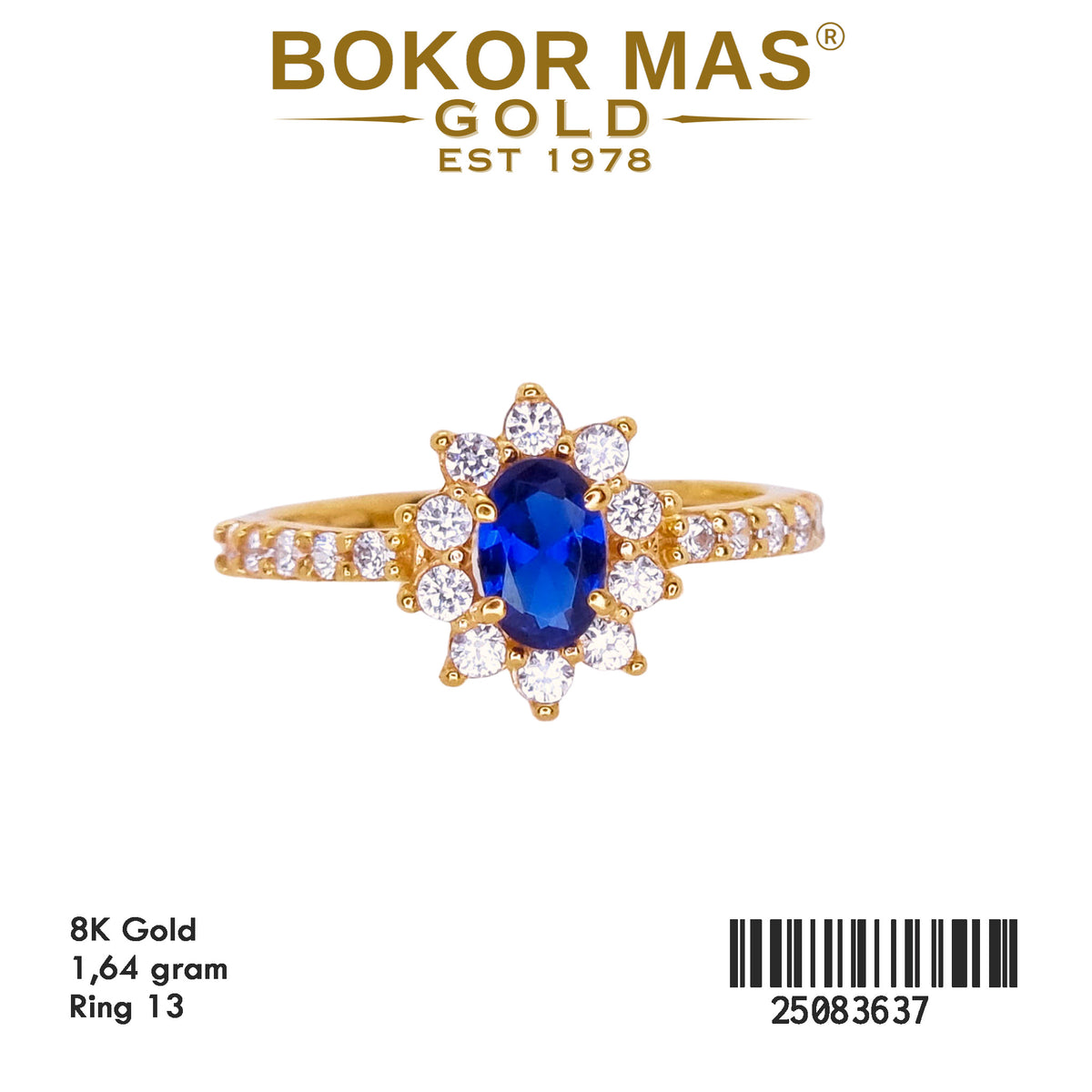 Cincin Model Permata Biru - 25083637 - 8K